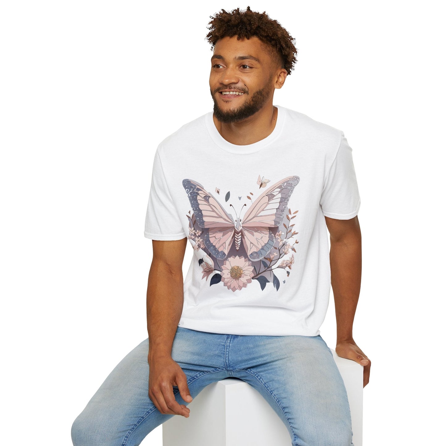 Butterfly Shirt Unisex Gildan Softstyle 64000 Monarch Butterfly Tee 100 Percent Ring Spun Cotton