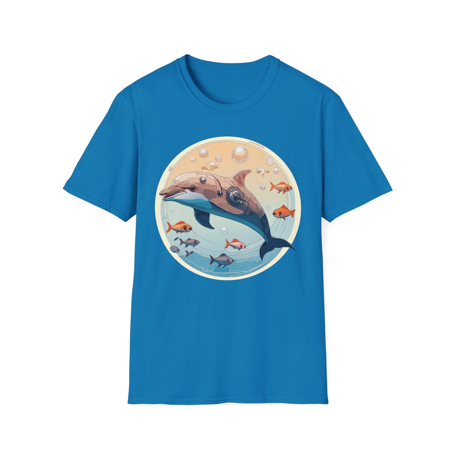 Dolphin Shirt Unisex Softstyle Tee 100 Percent Ring Spun Cotton Breathable Gildan 64000
