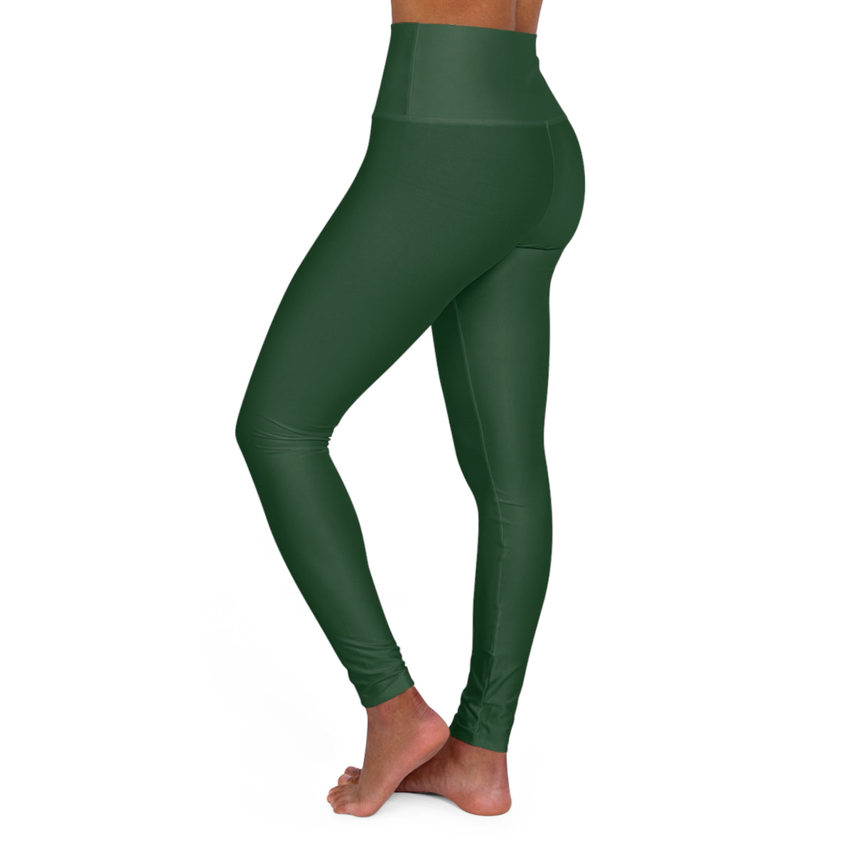 Dark Spruce Green Color High-Waist Yoga Leggings Women's Seamless Poly-Span Stretchy Pants XS-2XL
