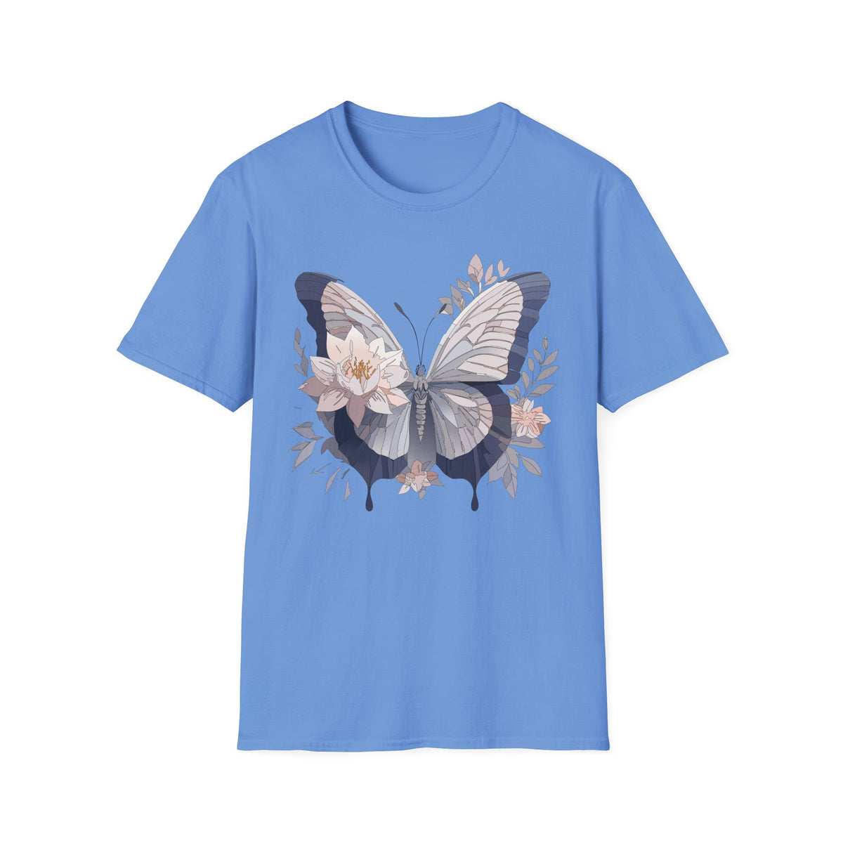Floral Butterfly Flower Wings Graphic Design Unisex 100 Cotton Gildan T-Shirt