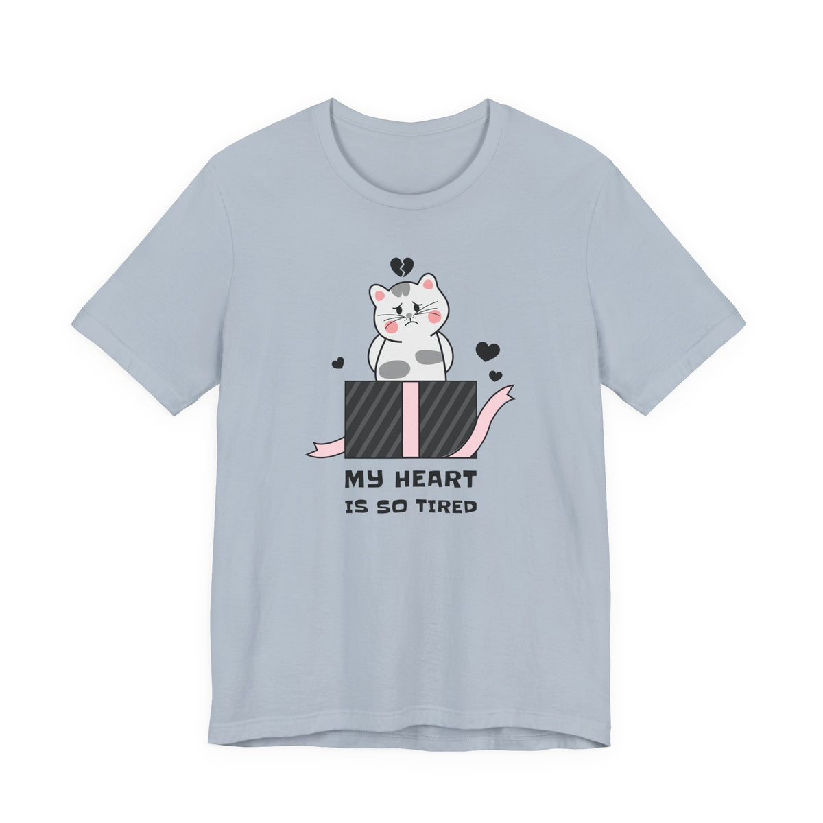 Cat Heart  Love Graphic Tee Shirt - Bella+Canvas Unisex 100 Cotton