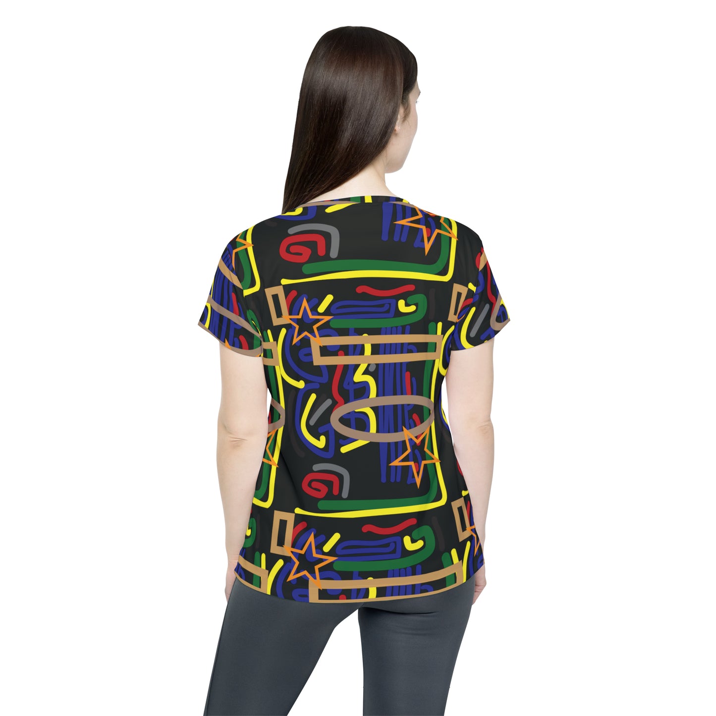 Poly Jersey Tee Shirt with abstract prints