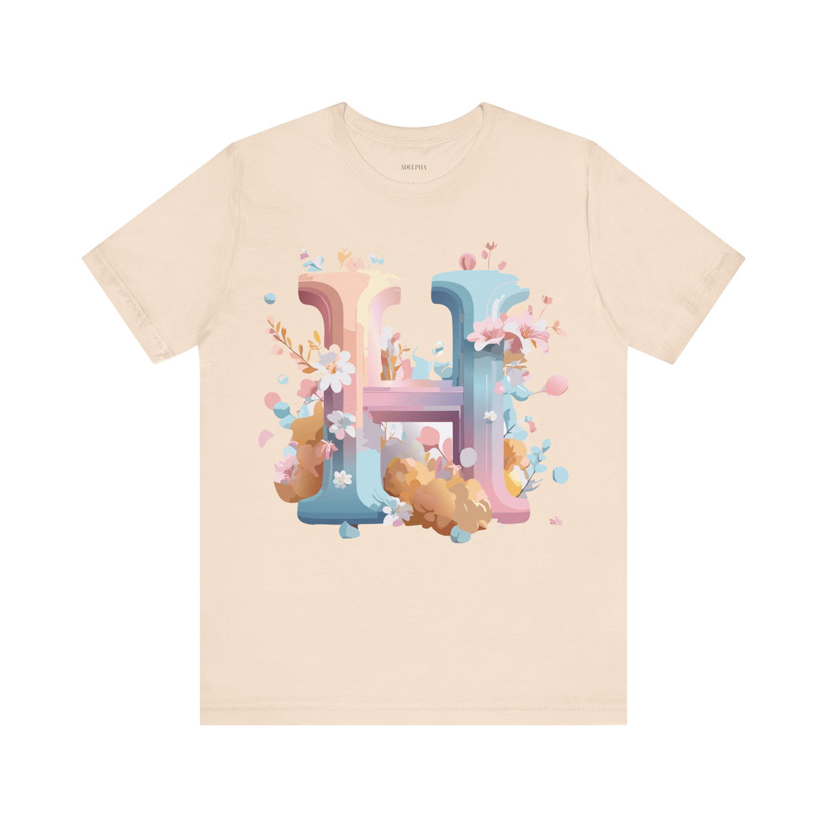 Letter H Graphic Unisex Cotton Bella+Canvas Tee with Art Letter Design