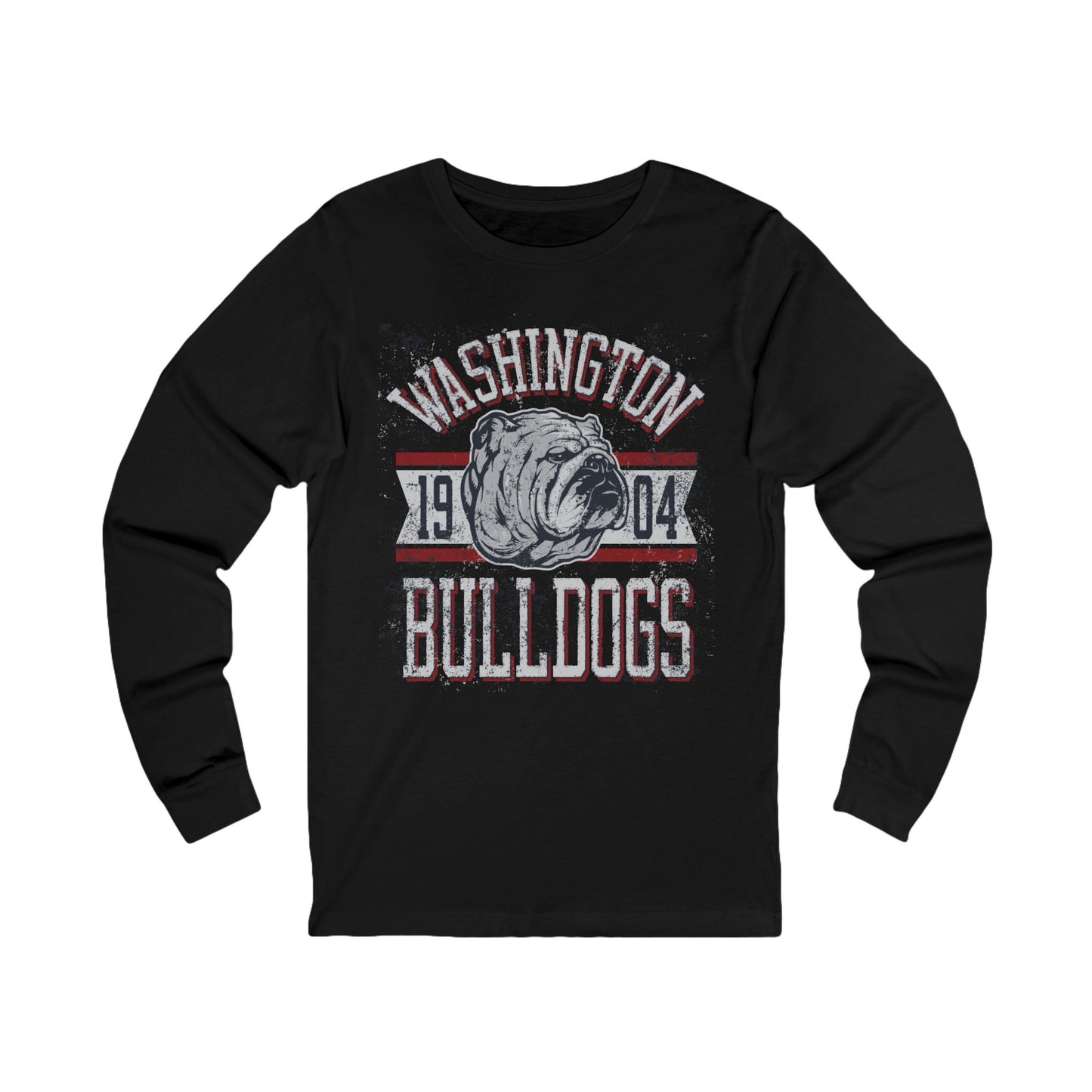 Varan8 Unisex Bulldogs Logo Long Sleeve Tee, Sports Logo Jersey Shirt, Sports Bulldogs T-Shirts with Long Sleeves