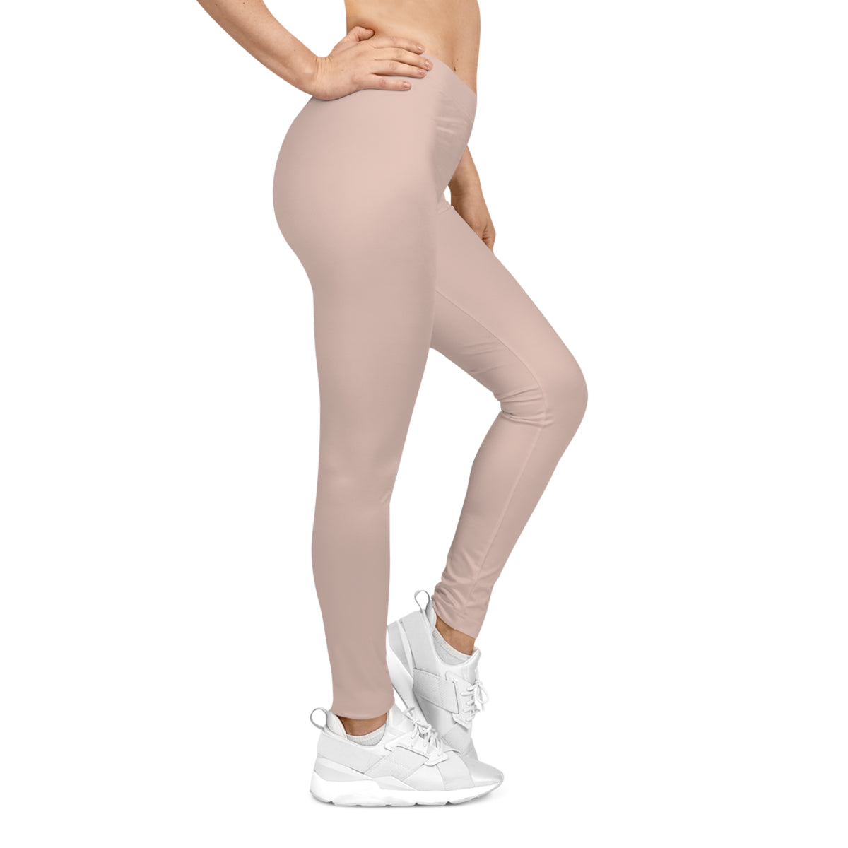 Almond Silk Beige Color Women's Poly-Span Casual Leggings XS-2XL