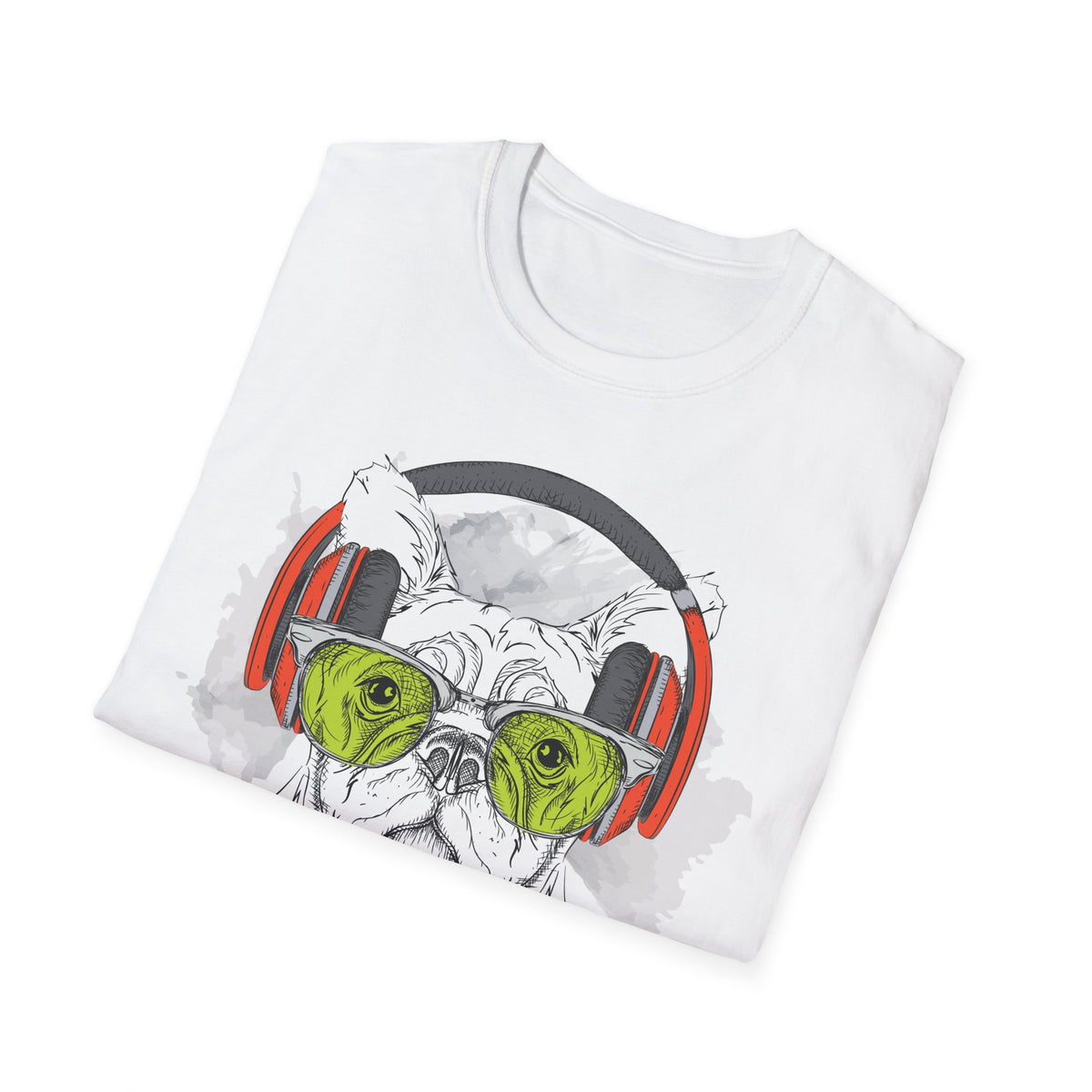 Music Lover French Bulldog T-Shirt Unisex Cotton Short Sleeves I Music Graphic Tee