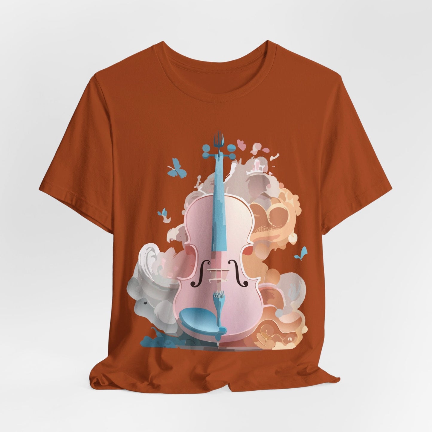 Music Graphic Unisex 100 Cotton Vintage Art with Musical Elements Tee 11