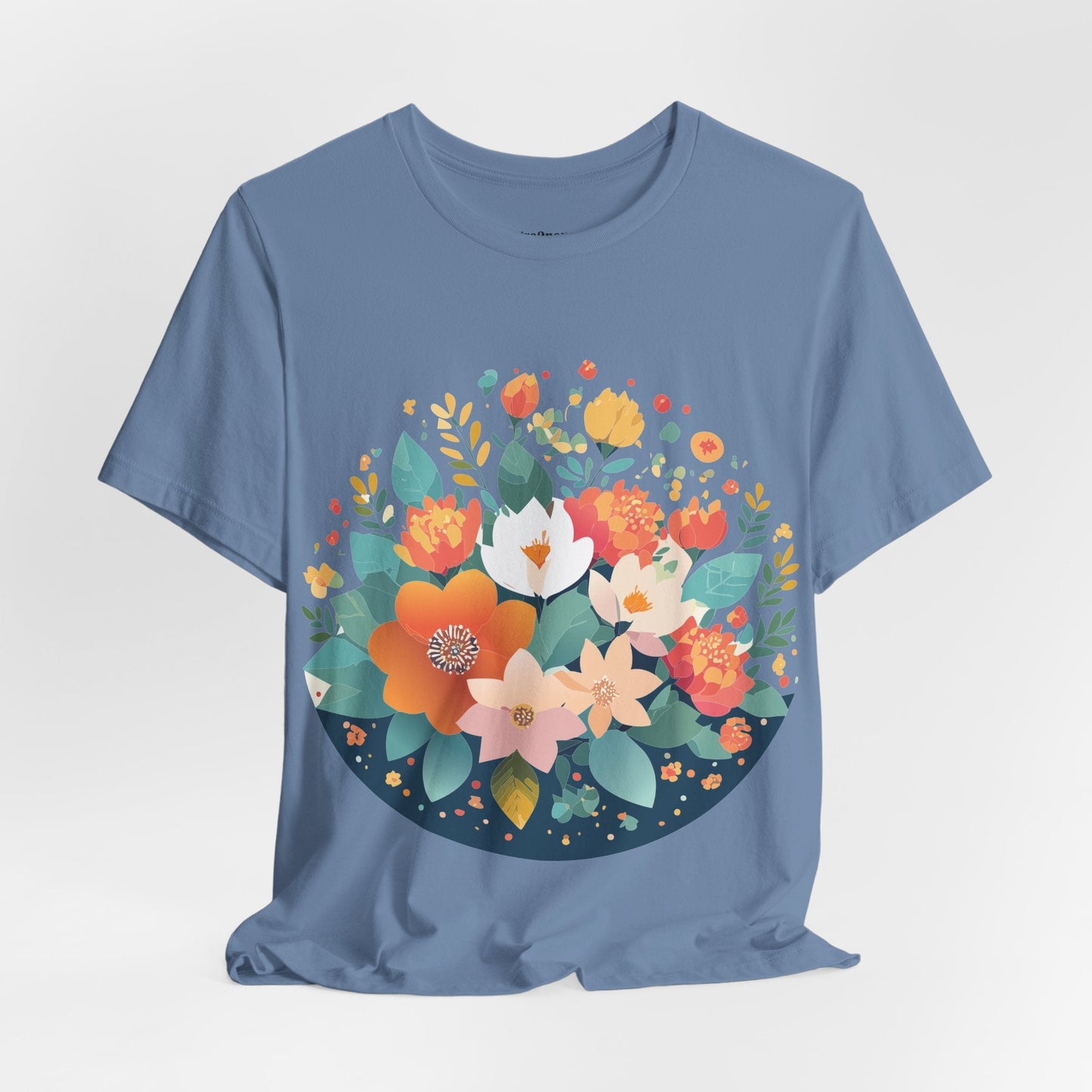 Floral Flowers Shirt Unisex Lightweight Breathable Jersey Tee Floral Pattern Short Sleeve