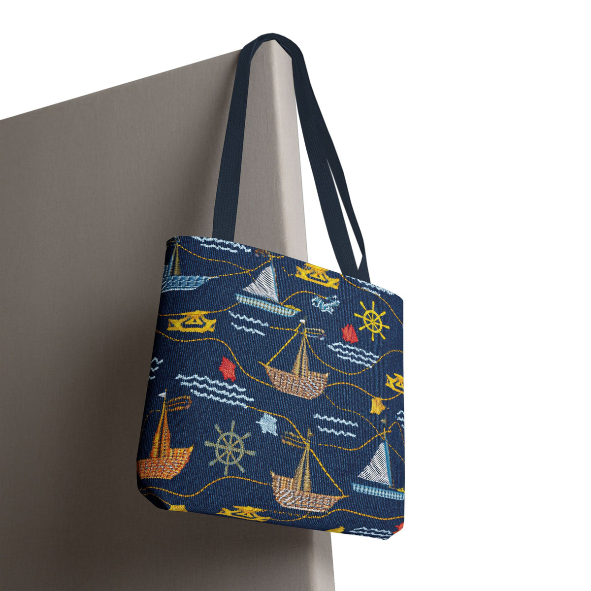 Denim Fabric Imitation Print Unisex Canvas Bag Poly Spun 3 Sizes Tote Bag 182-13