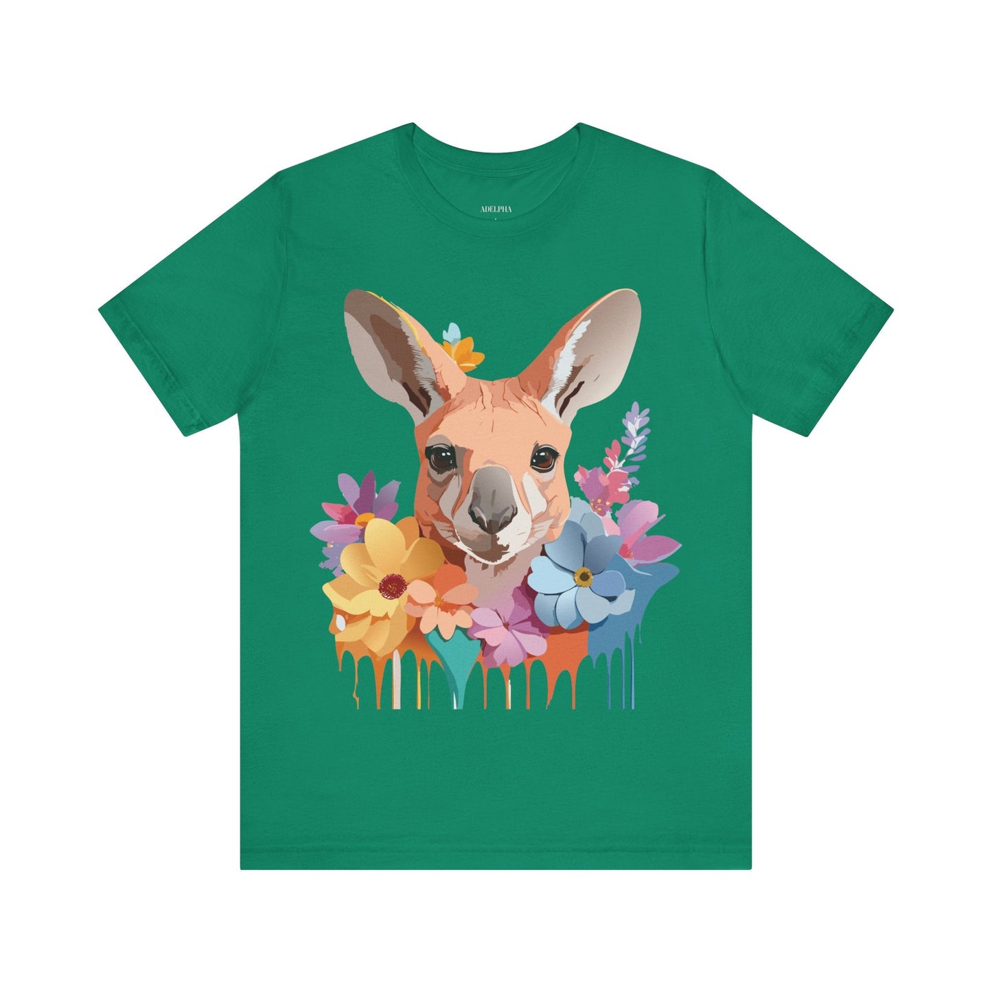 Adelpha Unisex Graphic Tee Kangaroo Art Design Short Sleeve Shirt Premium Vintage Inspired Comfort