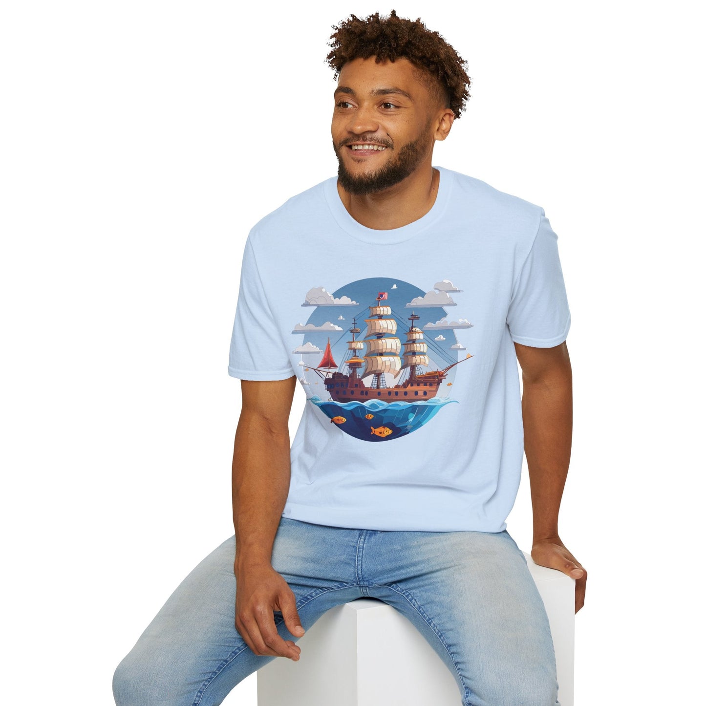Ship T Shirts Frigate T Shirts Vessel Tee Shirt Unisex Softstyle Cotton Tee Gildan 64000