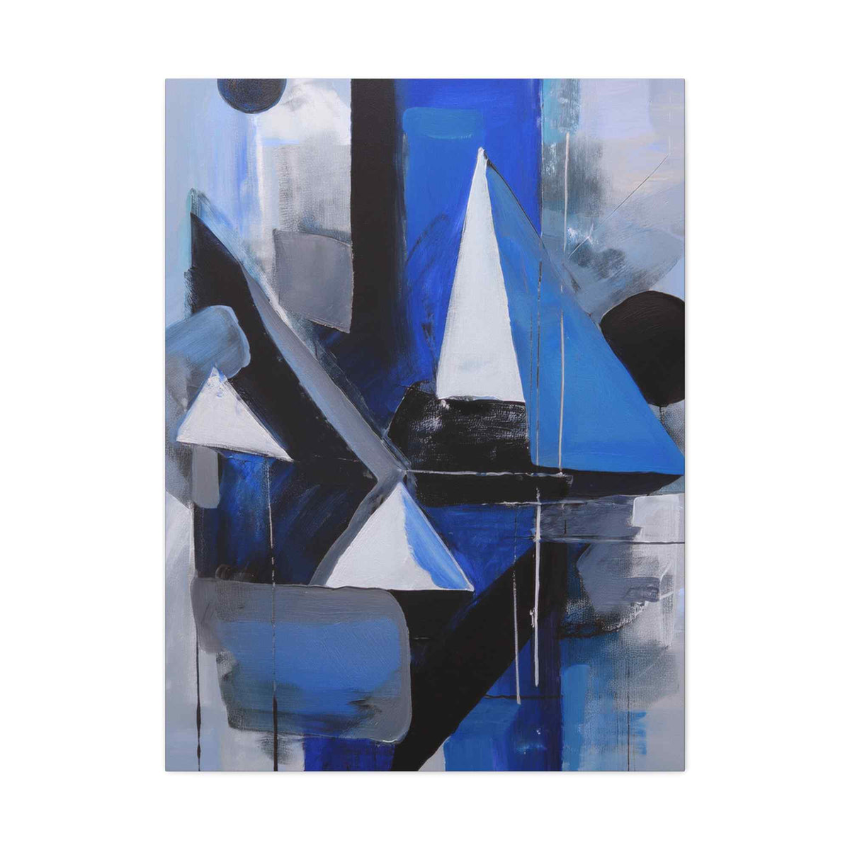 Blue Abstract Painting Print Canvas 20x24,20x30,24x30, 24x32,24x36,30x40, 32x48,36x48,40x60 Pine-Wood Inner Frame ABS-26