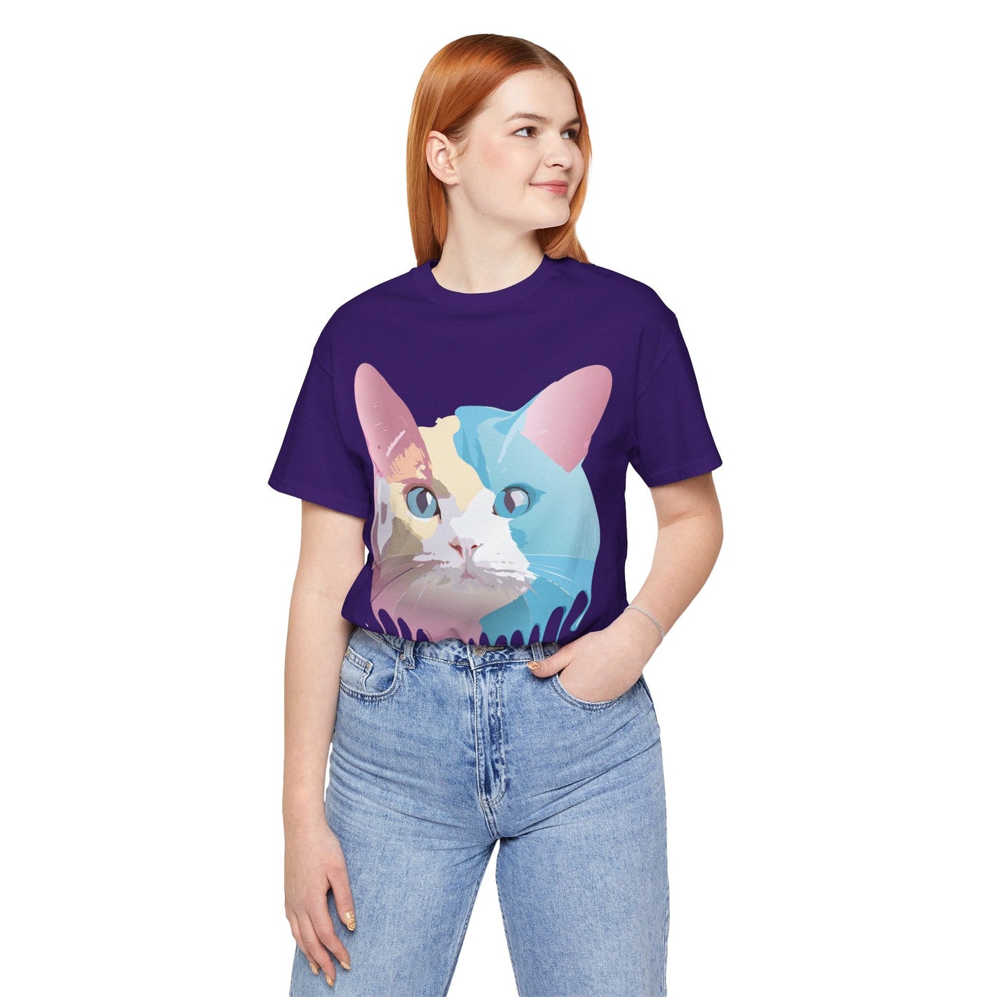 Cat Graphic Tee Unisex Short Sleeve Shirt With Vintage Adelpha Artwork