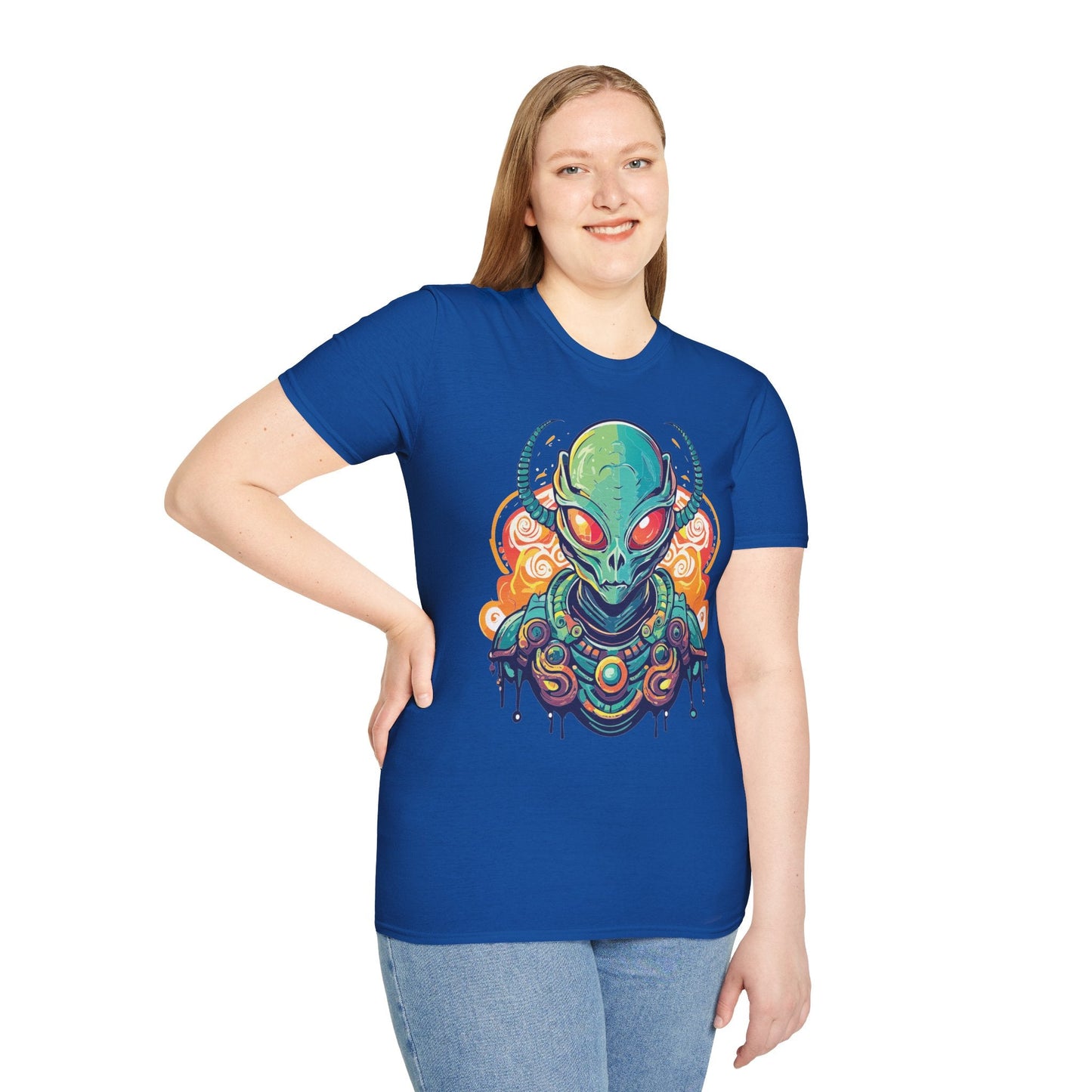 Alien Graphic Unisex Cotton Softstyle UFO Artwork Tee 15