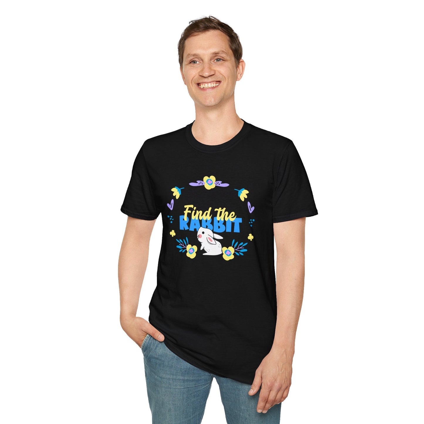 Easter Bunny T Shirt Unisex Gildan Softstyle 64000 Breathable Cotton Easter Design