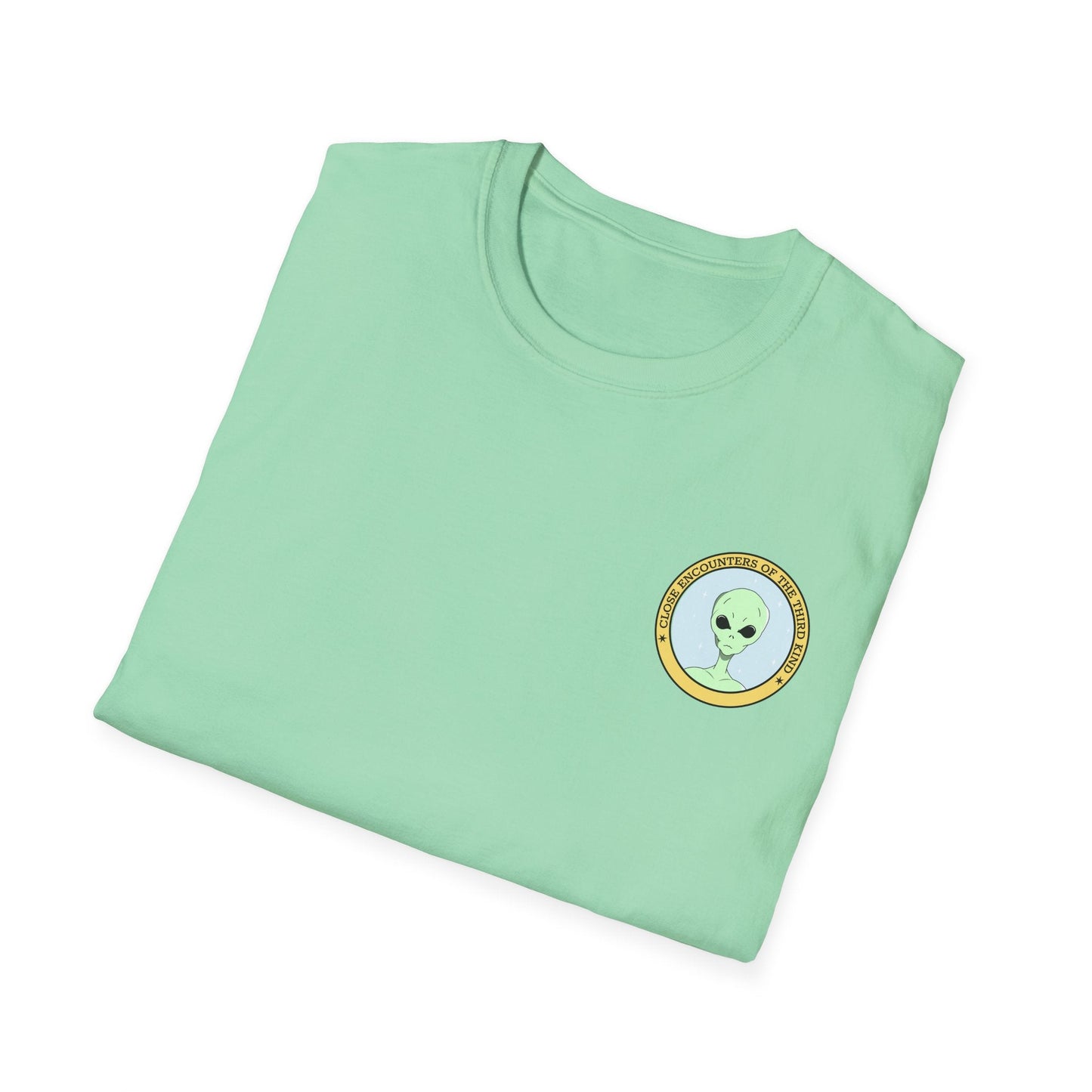 Alien Badge TShirt  Small Chest Logo I Believe Retro Space Tee