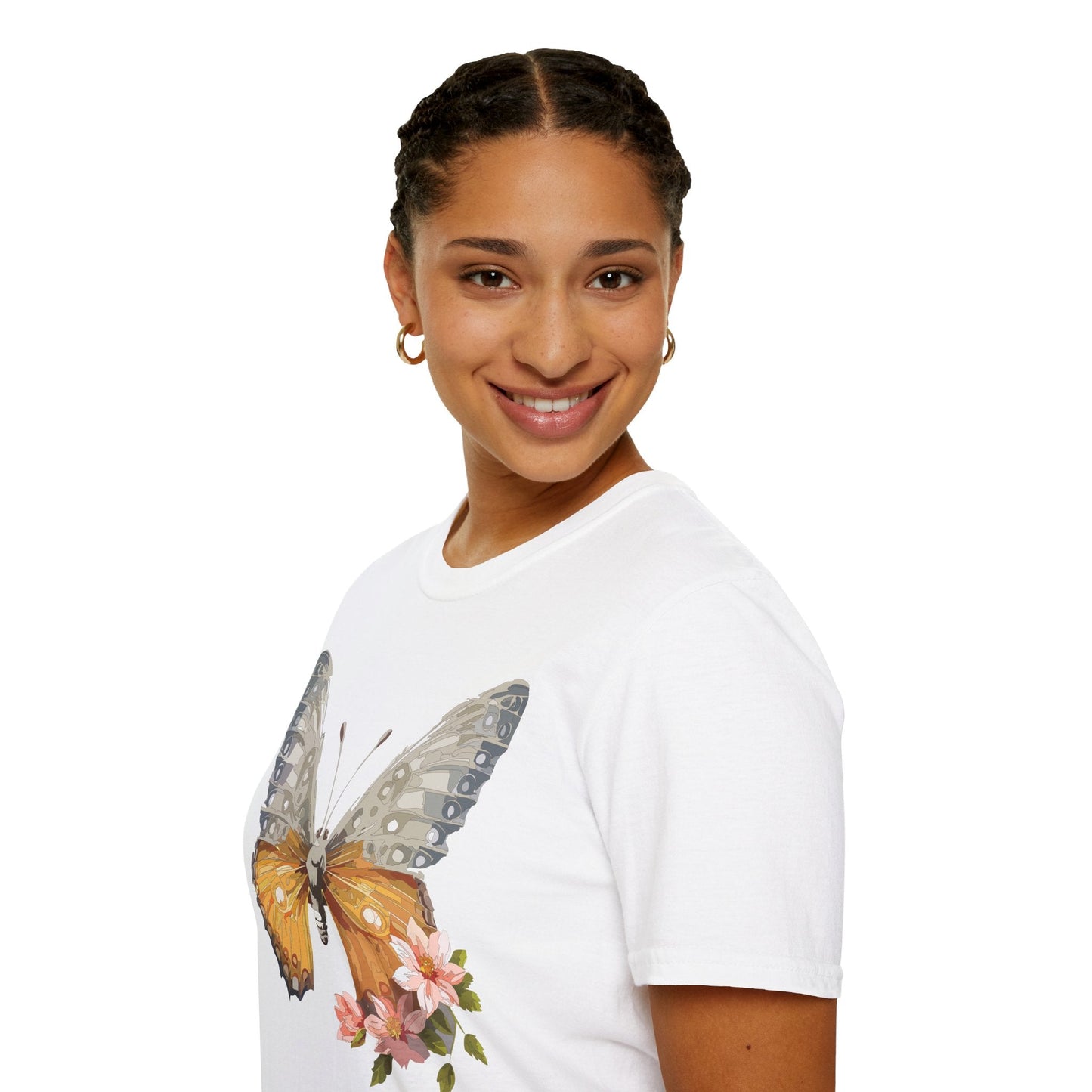Unisex Butterfly T Shirt Monarch Print Softstyle Cotton Tee Gildan 64000 Lightweight Comfort