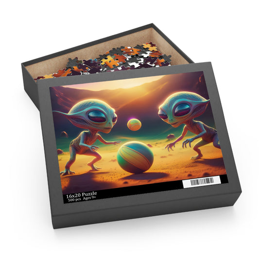 Aliens Puzzle 500-Chipboard Pieces in Box | Kids Puzzles Size: 16" x 20",  Ages 9+ and Family pn23