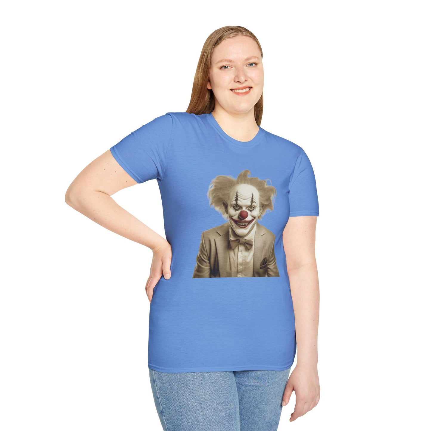 Unisex Clown Shirt Funny Man Circus Tee Softstyle 64000 Cotton Gildan Tee Lightweight Breathable