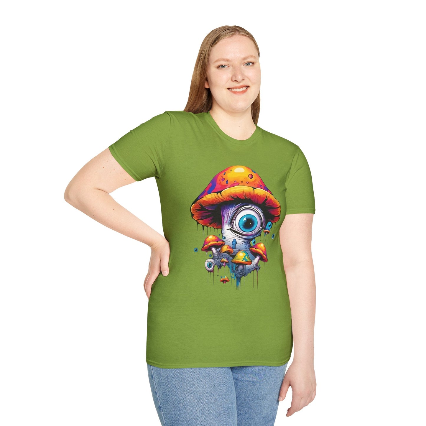 Unisex Mashroom T Shirt With Funny Mashroom Art Design Gildan Softstyle Tee For Everyday Comfort