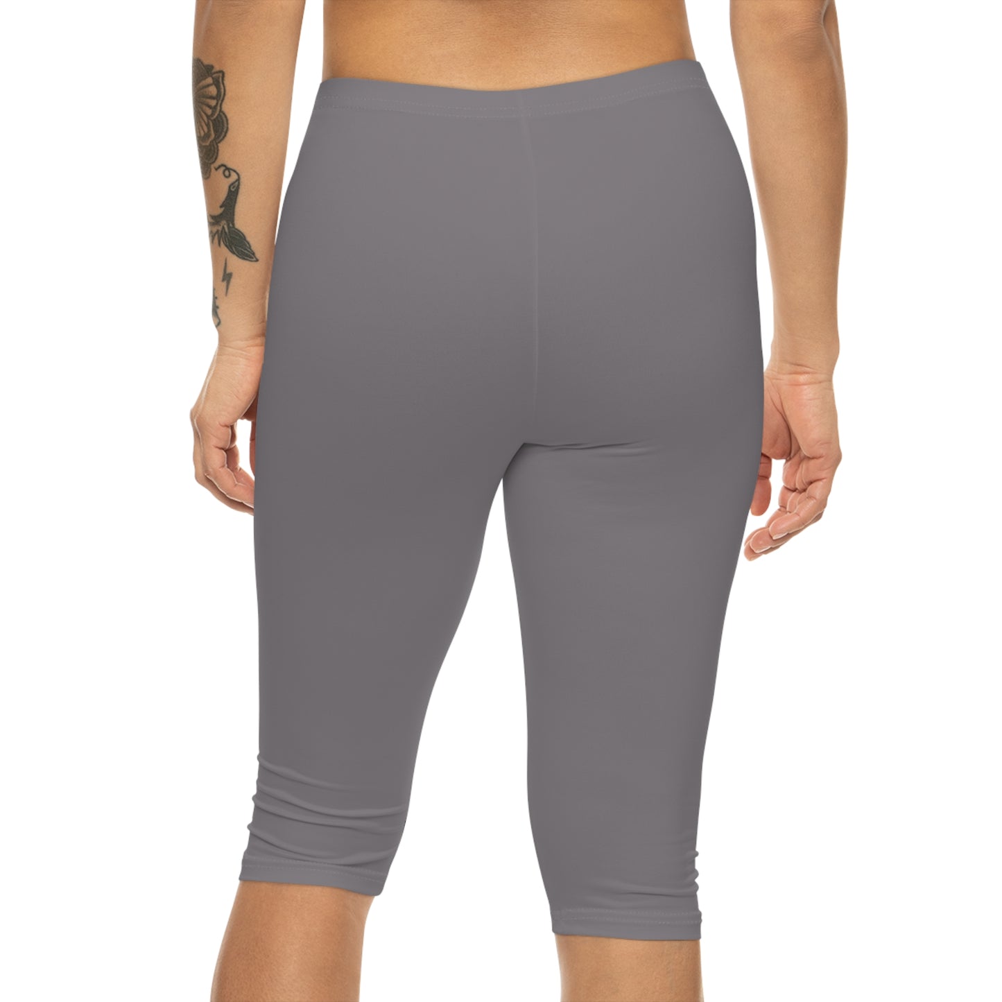 Rosy Granite Color Women's Brushed Suede Poly Span Casual Capri Leggings XS-2XL