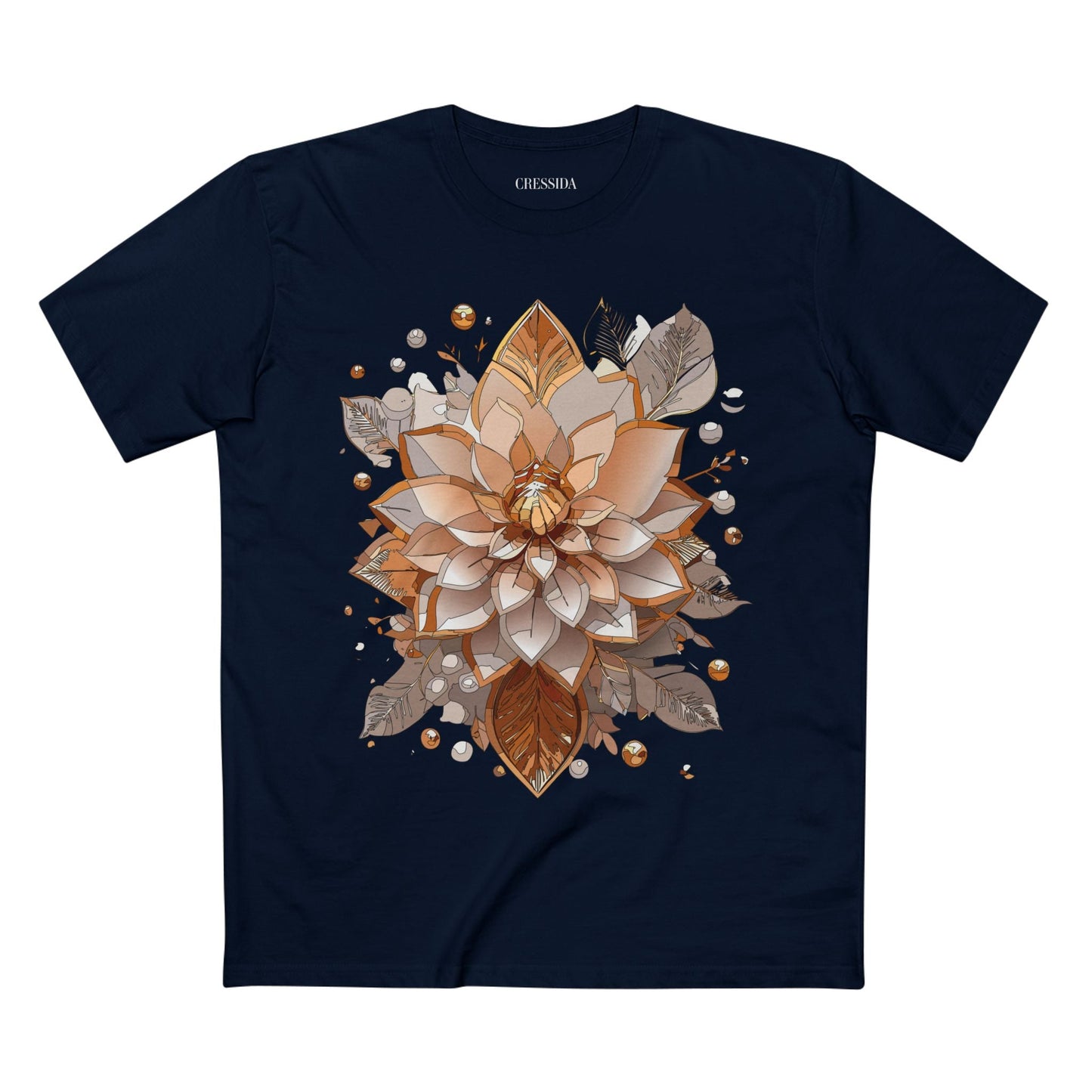Floral Graphic T-Shirt Unisex 100 Cotton Art Design with Antique Flowers Tee 4