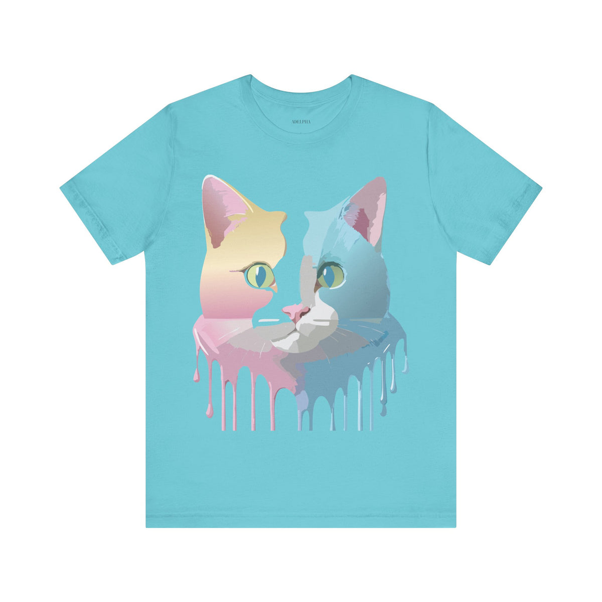 Cat Graphic Unisex Cotton Bella+Canvas Tee with Animal Art Design m09