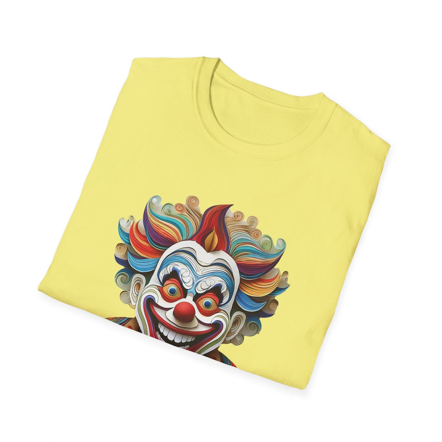 Graphic Clown Themed Unisex Softstyle Tee Funny Man Circus Scary Man Gildan 64000
