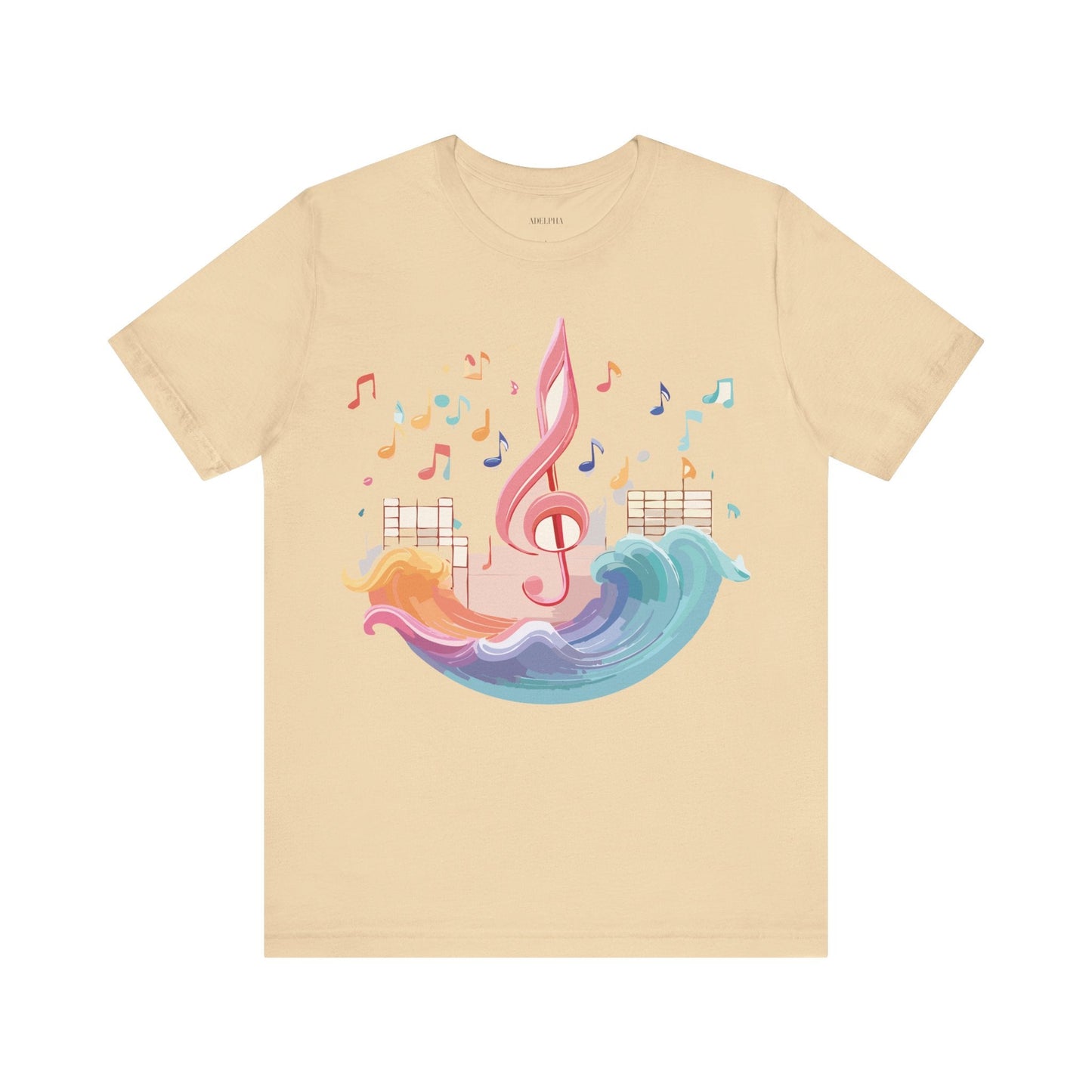 Music Graphic Unisex 100 Cotton Vintage Art with Musical Elements Tee 30