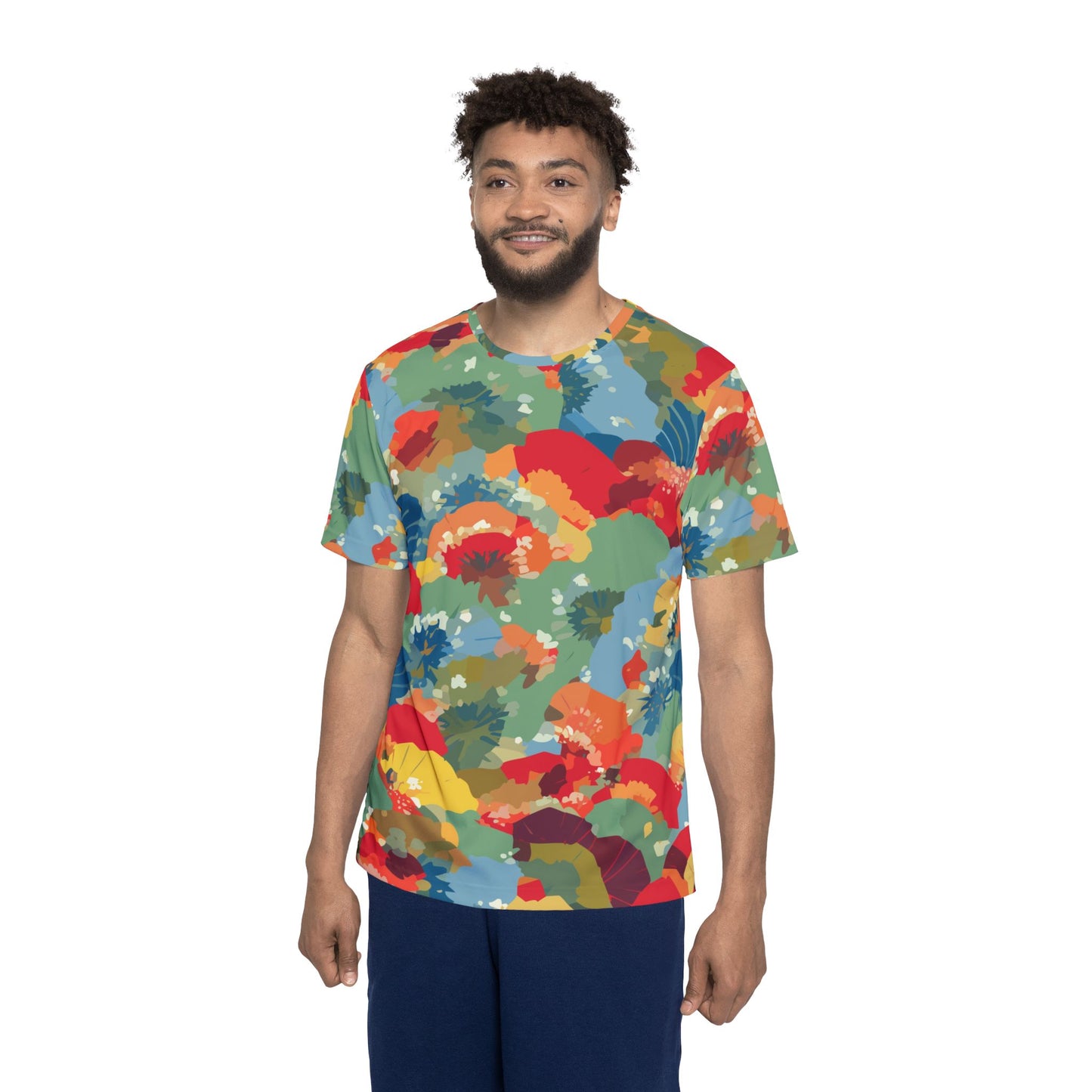 男女通用抽象圖案襯衫，抽像印花襯衫