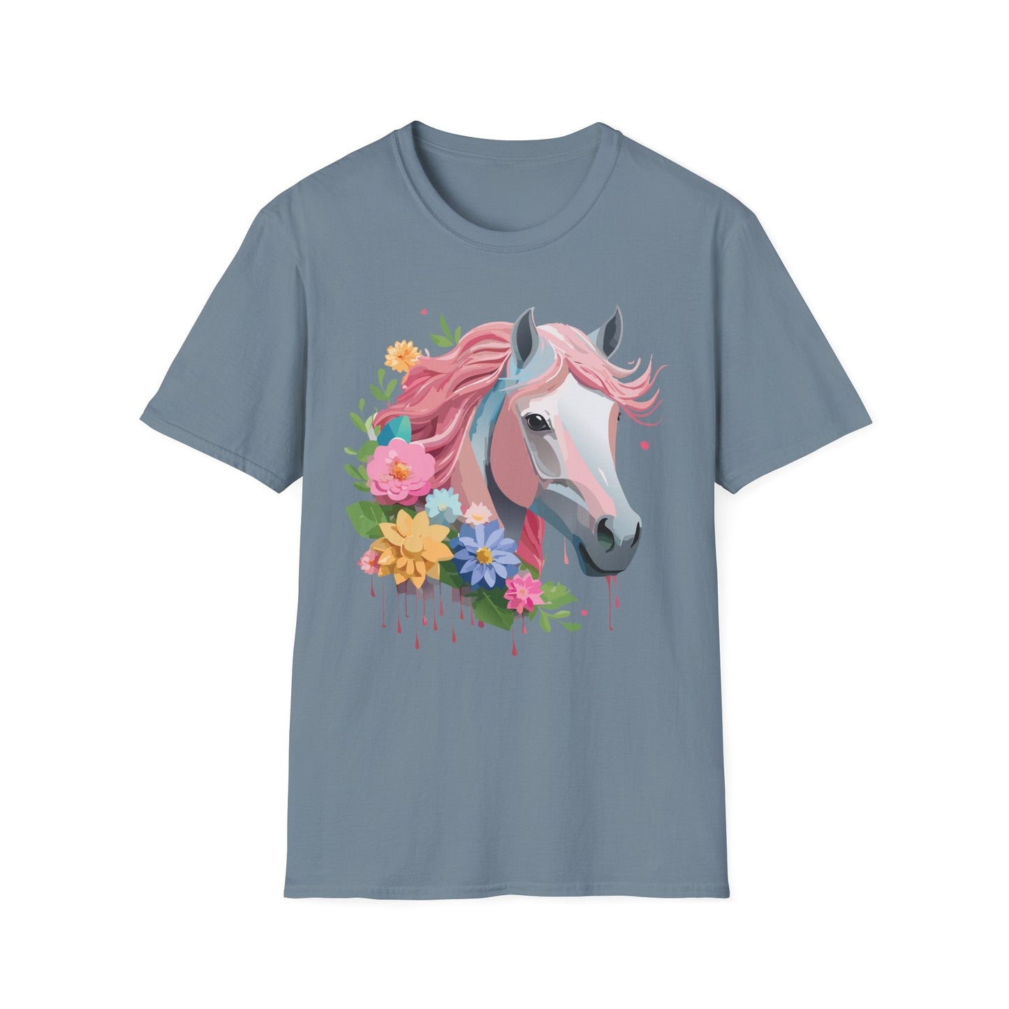 Unisex Horse Shirt Softstyle Cotton Tee With Animal Print Design