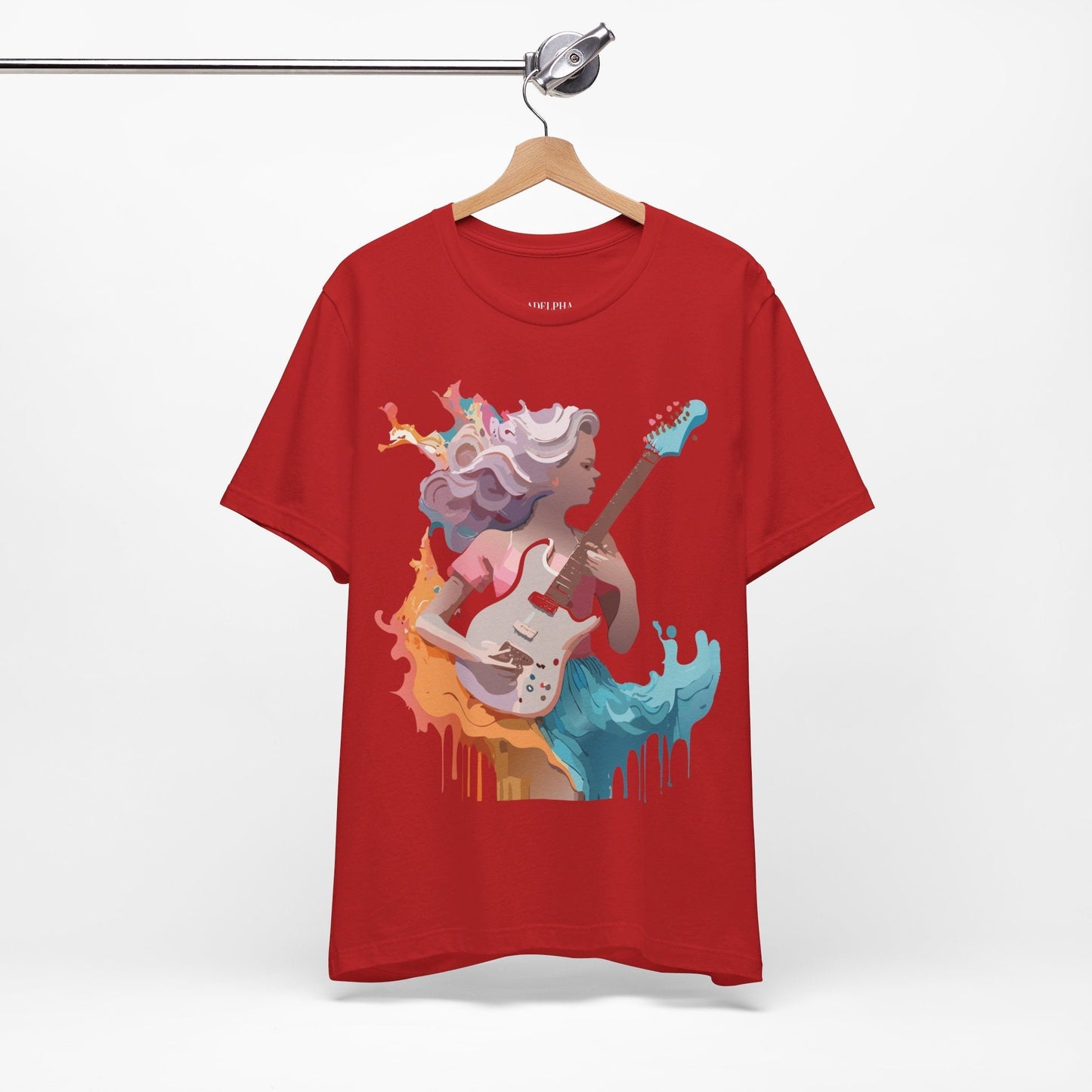 Adelpha Vintage Music Graphic Tee Unisex Short Sleeve Jersey Shirt for Everyday Wear