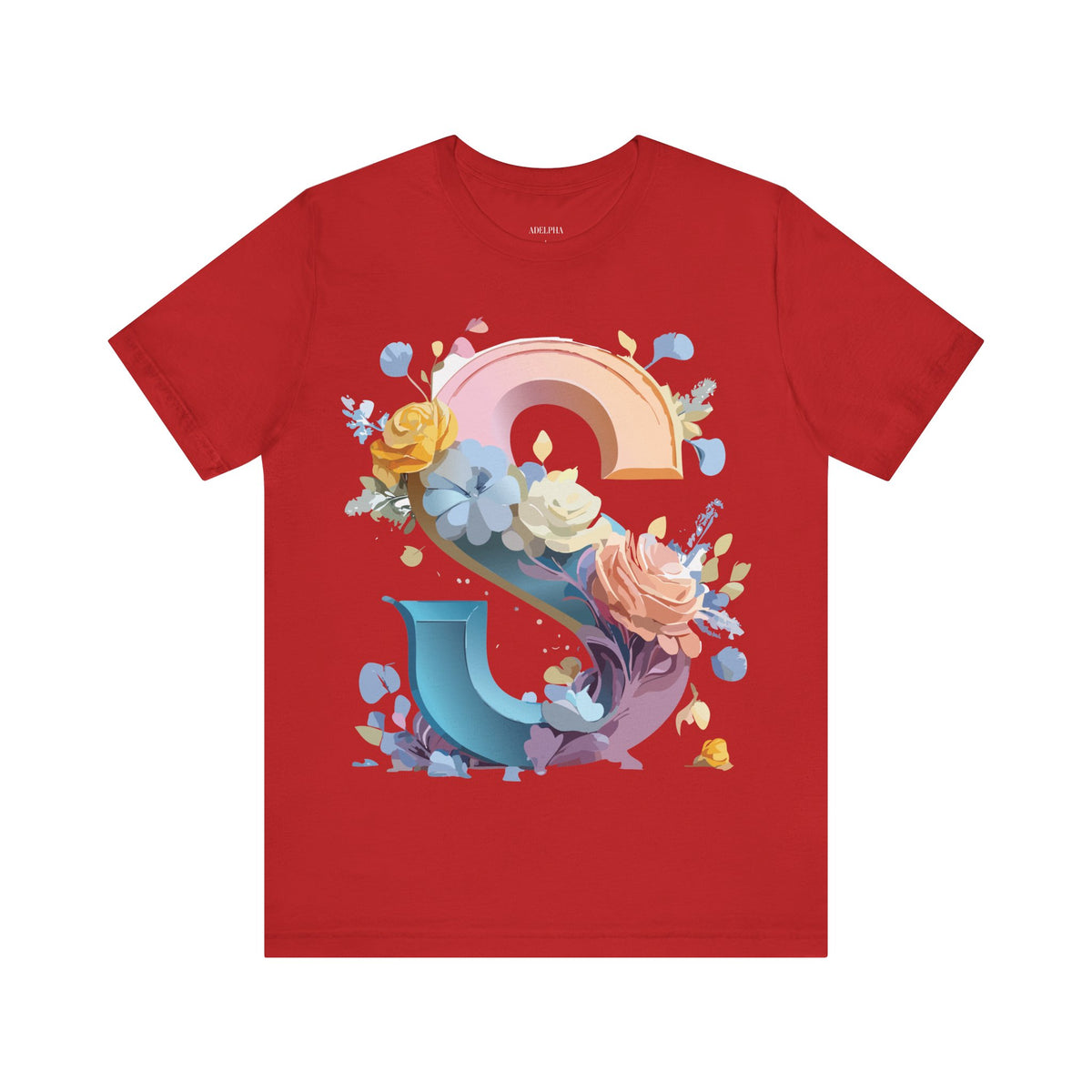 Letter S Graphic Unisex Cotton Bella+Canvas Tee with Art Letter Design