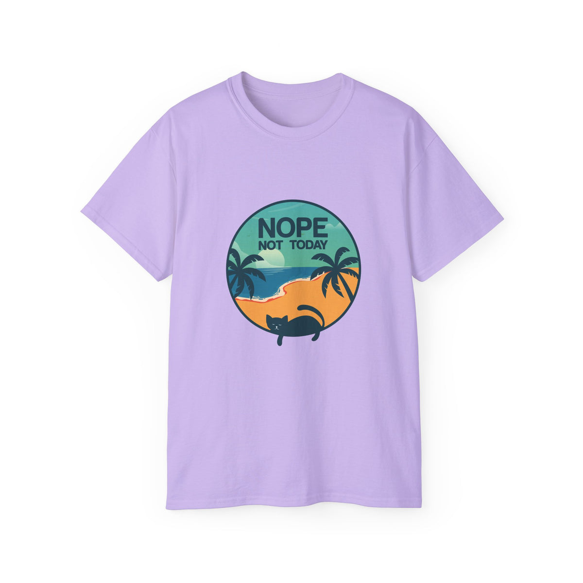 Nope Not Today sloth tee | Tropical palm sunset shirt