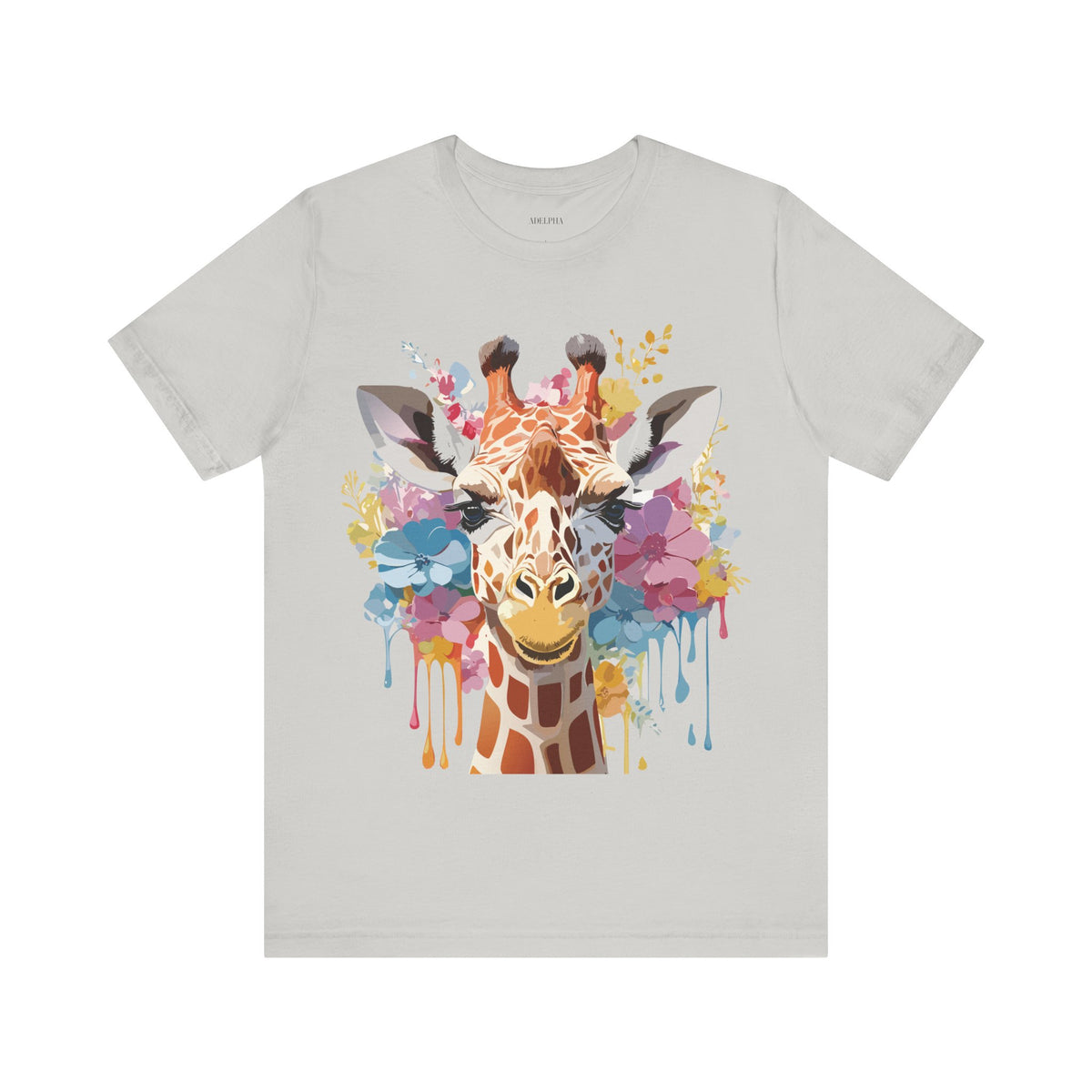 Giraffe Graphic Unisex Cotton Bella+Canvas Tee with Art Animal Design e18