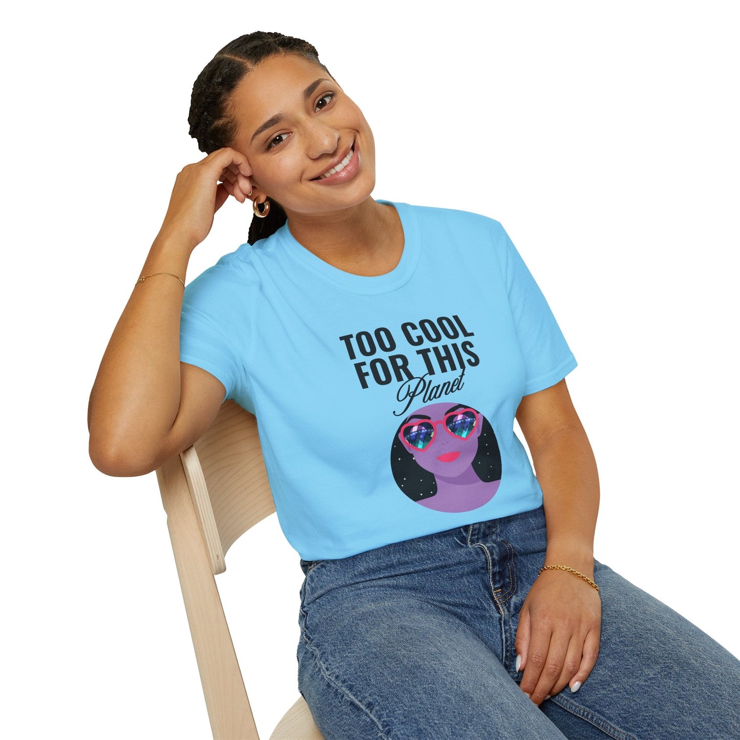 Too Cool For This Planet TShirt  Retro Alien Sunglasses Graphic Tee