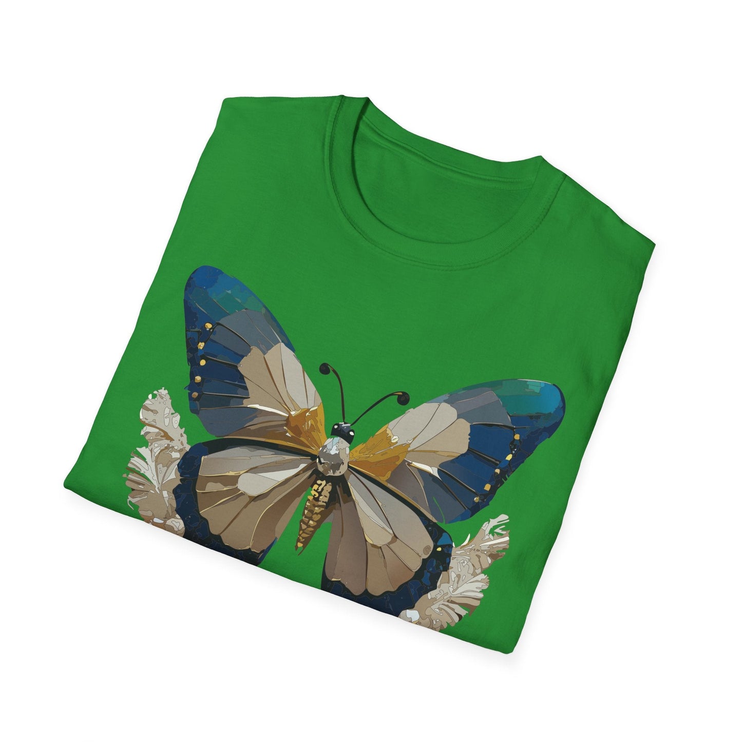 Butterfly Themed Unisex T Shirt With Monarch Design Gildan Softstyle 64000 Premium Ring Spun Cotton