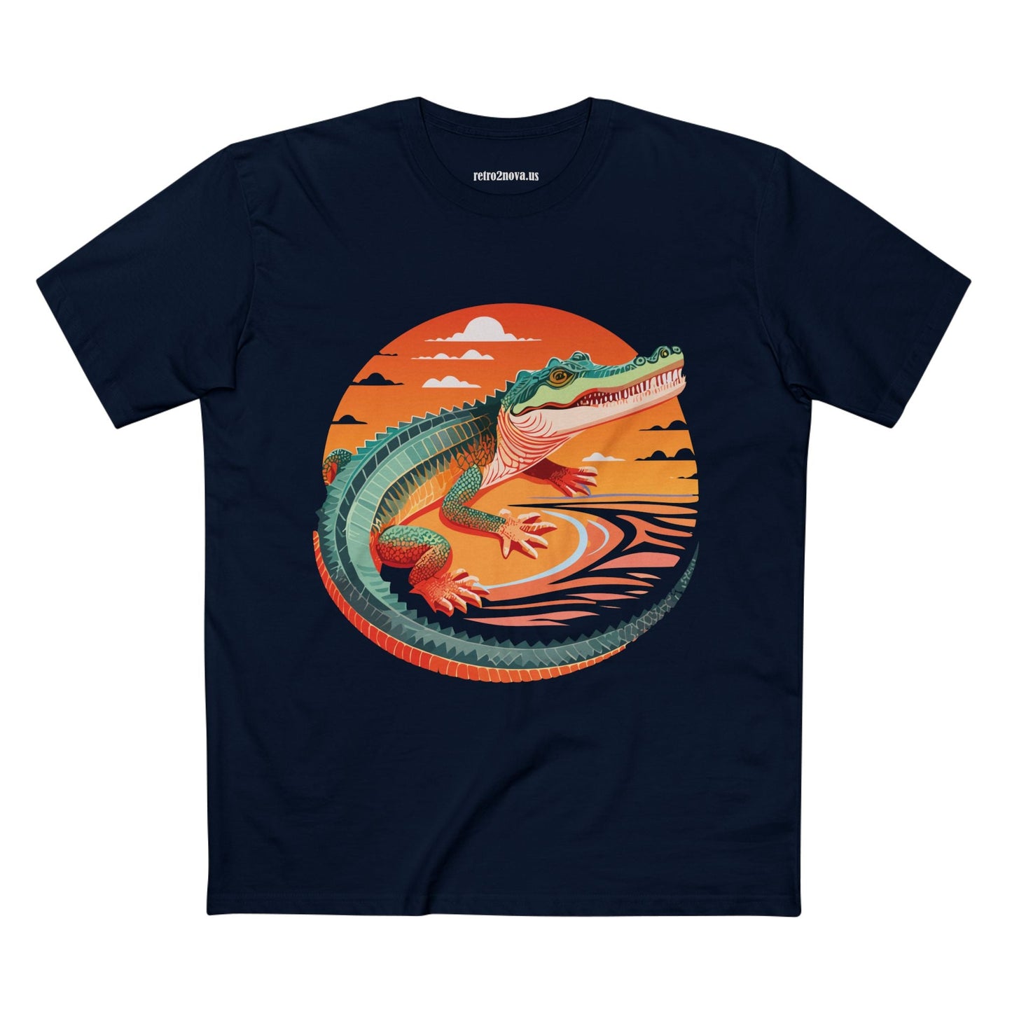 Unisex Crocodile Animal Shirt Premium Cotton Tee With Original Art Design From Retro2Nova Art Collection