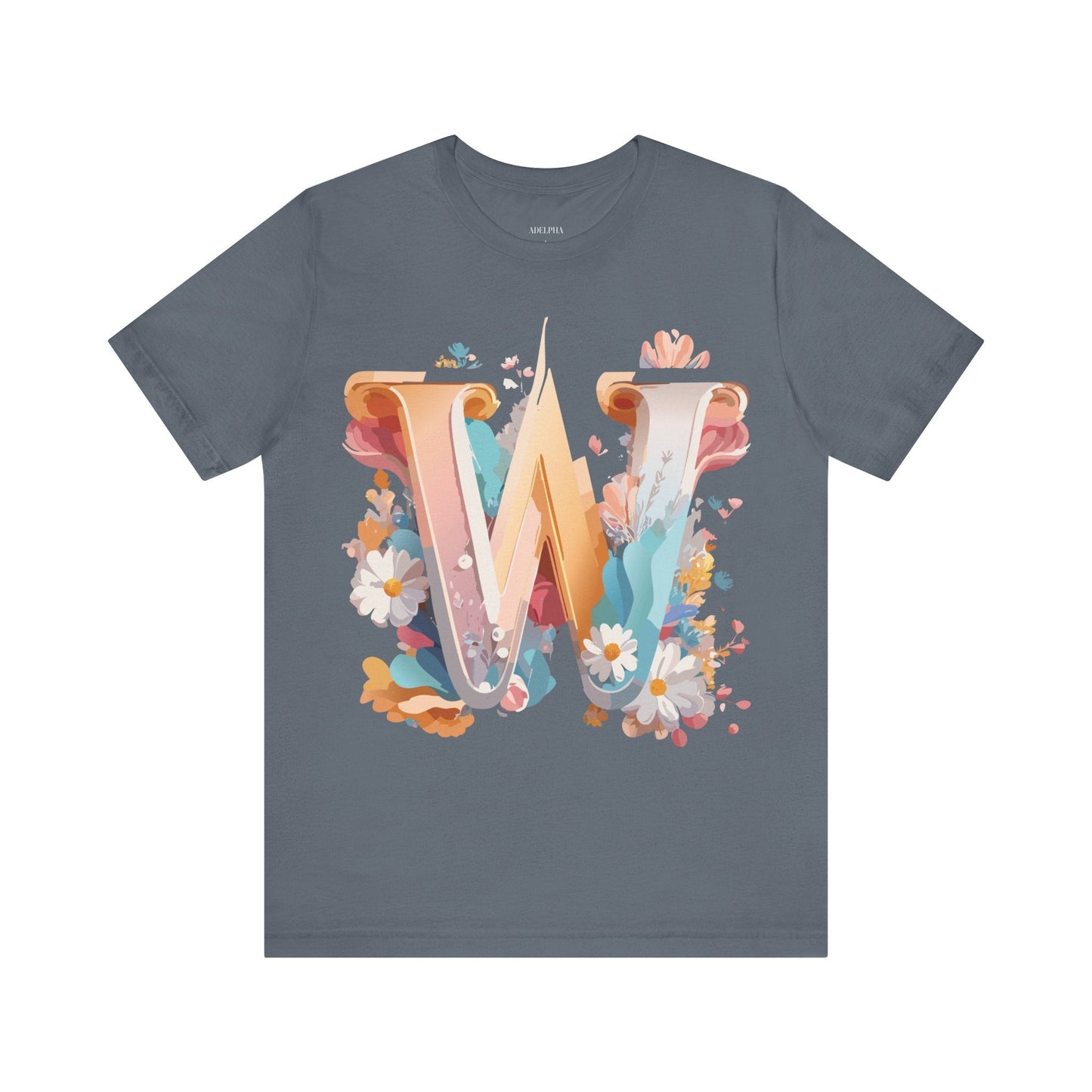 Letter W Shirt Unisex Graphic Tee By Adelpha Vintage Inspired Art Short Sleeve Collection