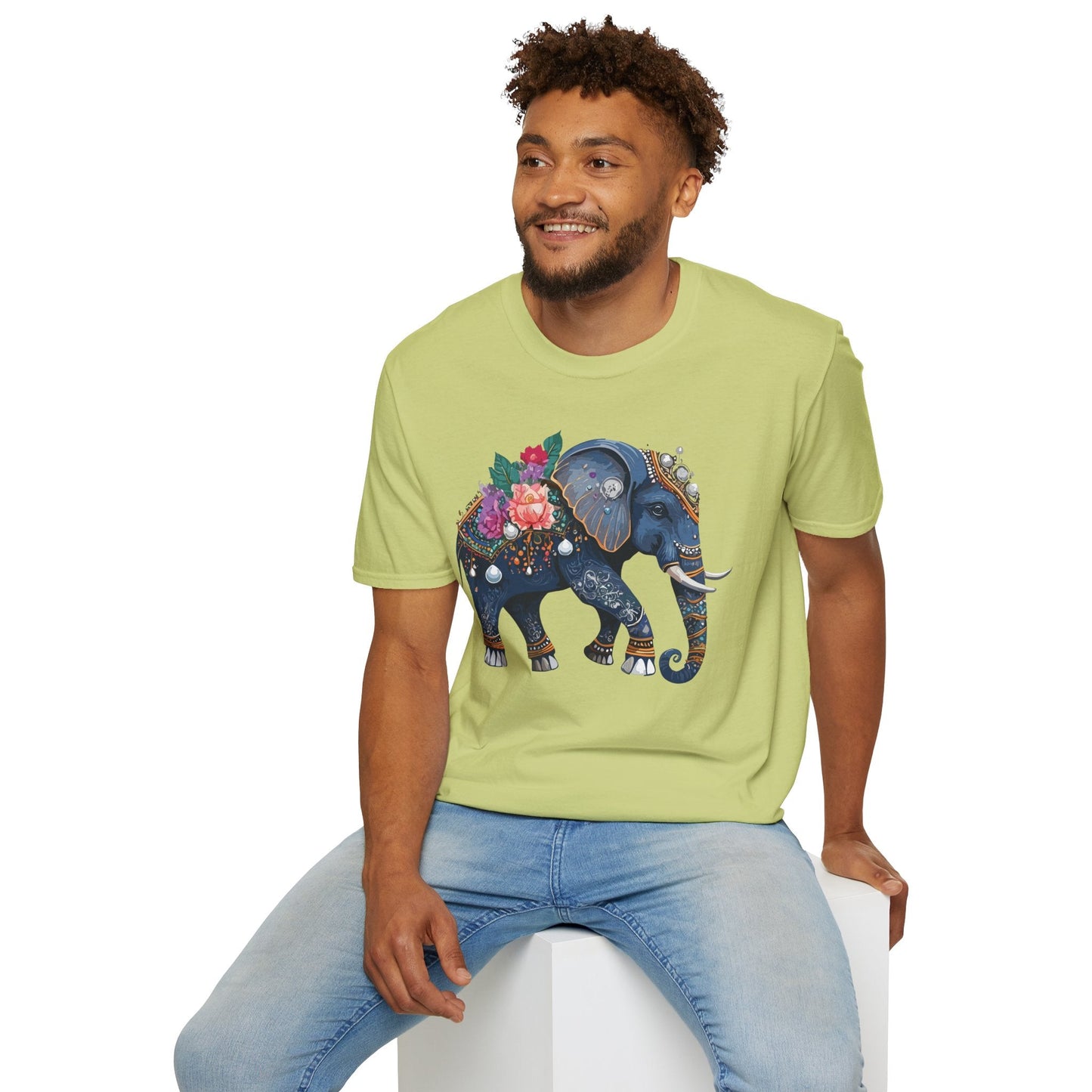 Elephant T Shirt Unisex Softstyle Tee Gildan 64000 100 Percent Cotton Comfort Everyday