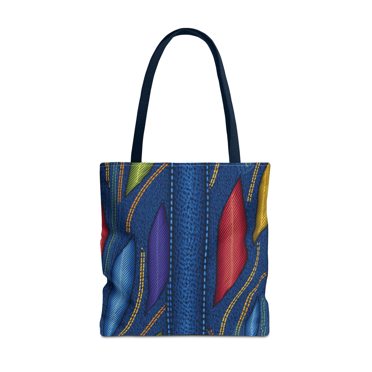 Denim Fabric Imitation Print Unisex Canvas Bag Poly Spun 3 Sizes Tote Bag 137