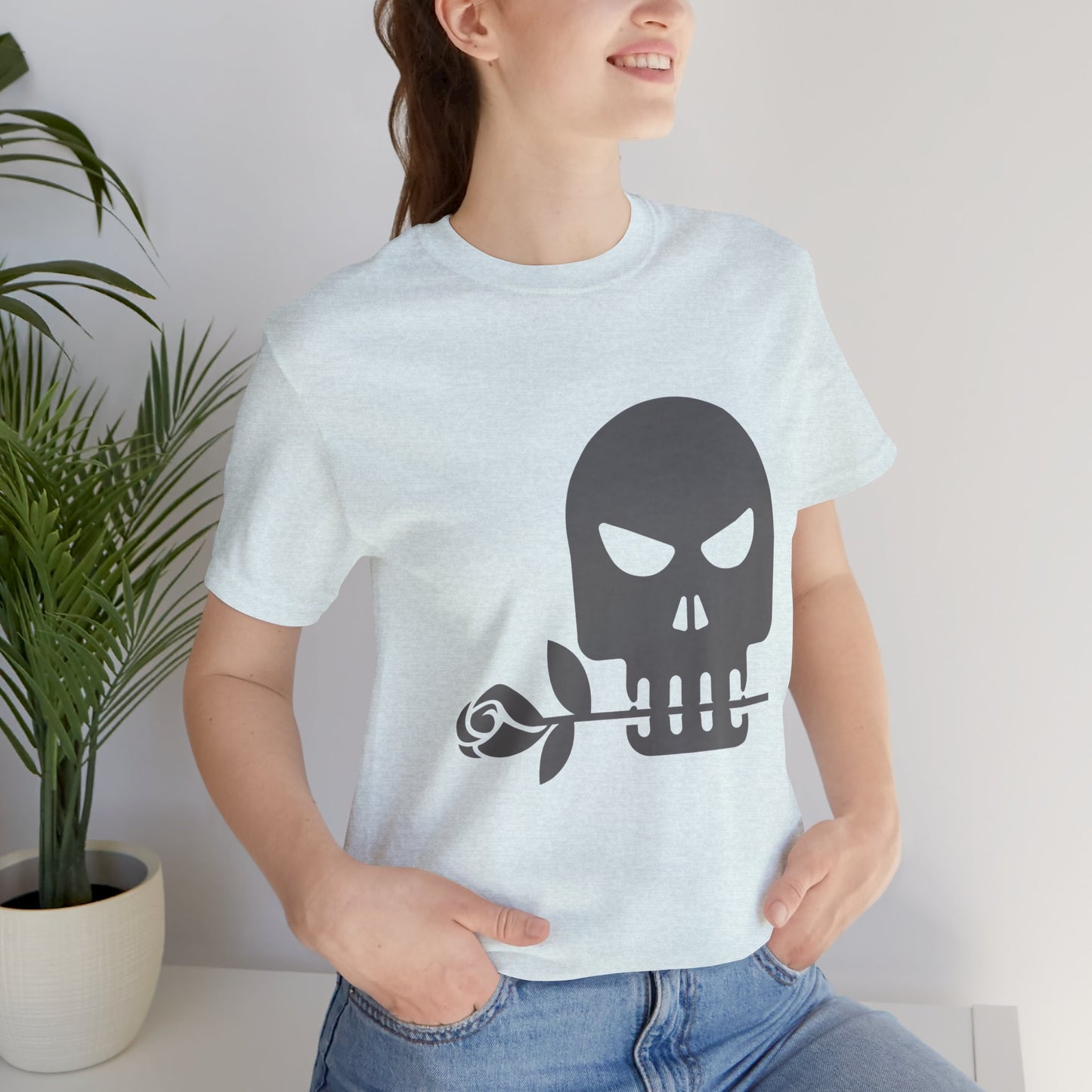 Unisex Cotton Tee Shirt with Skull