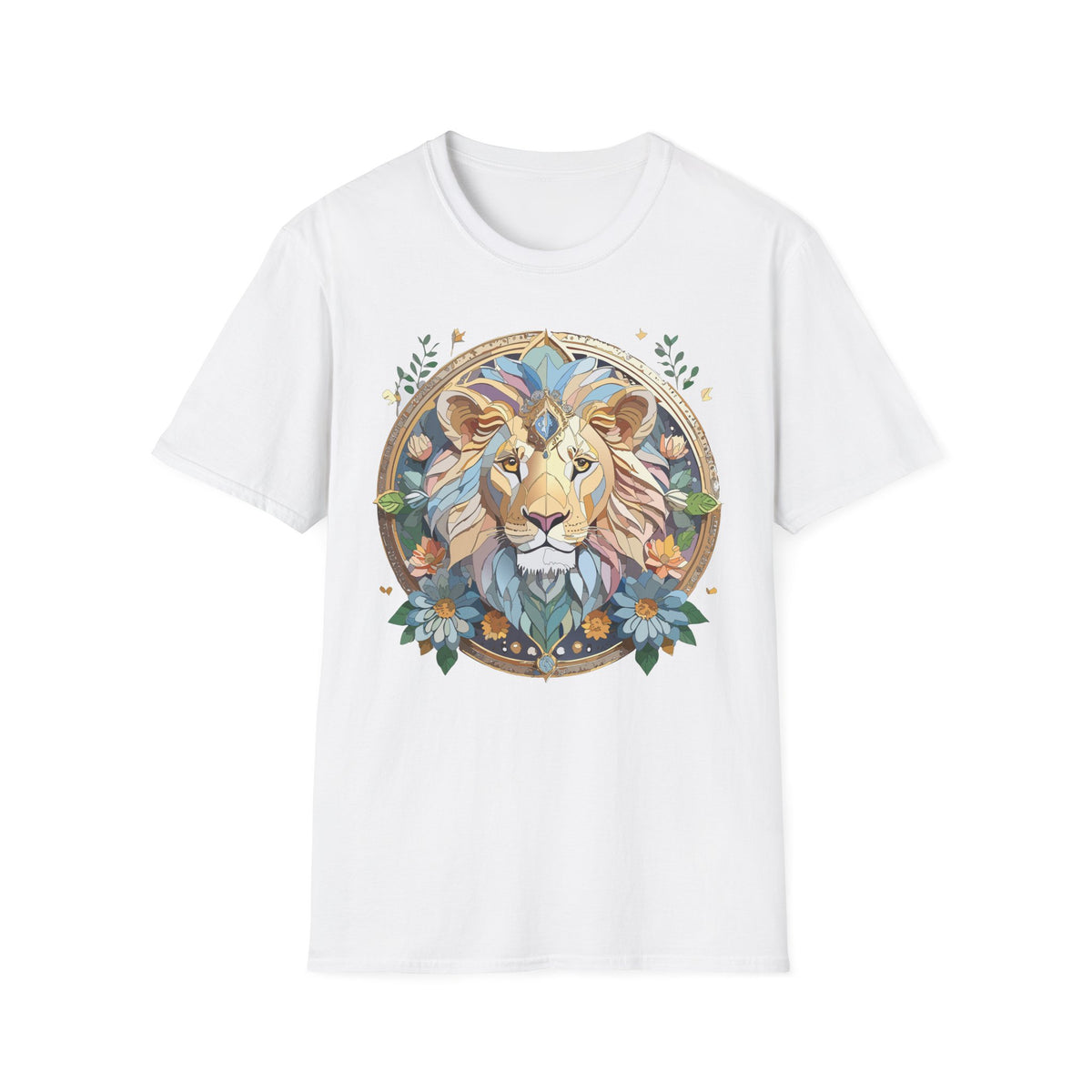 Boho Geometric Lion Tee | Lion Face T-Shirt, Bohemian Animal Graphic