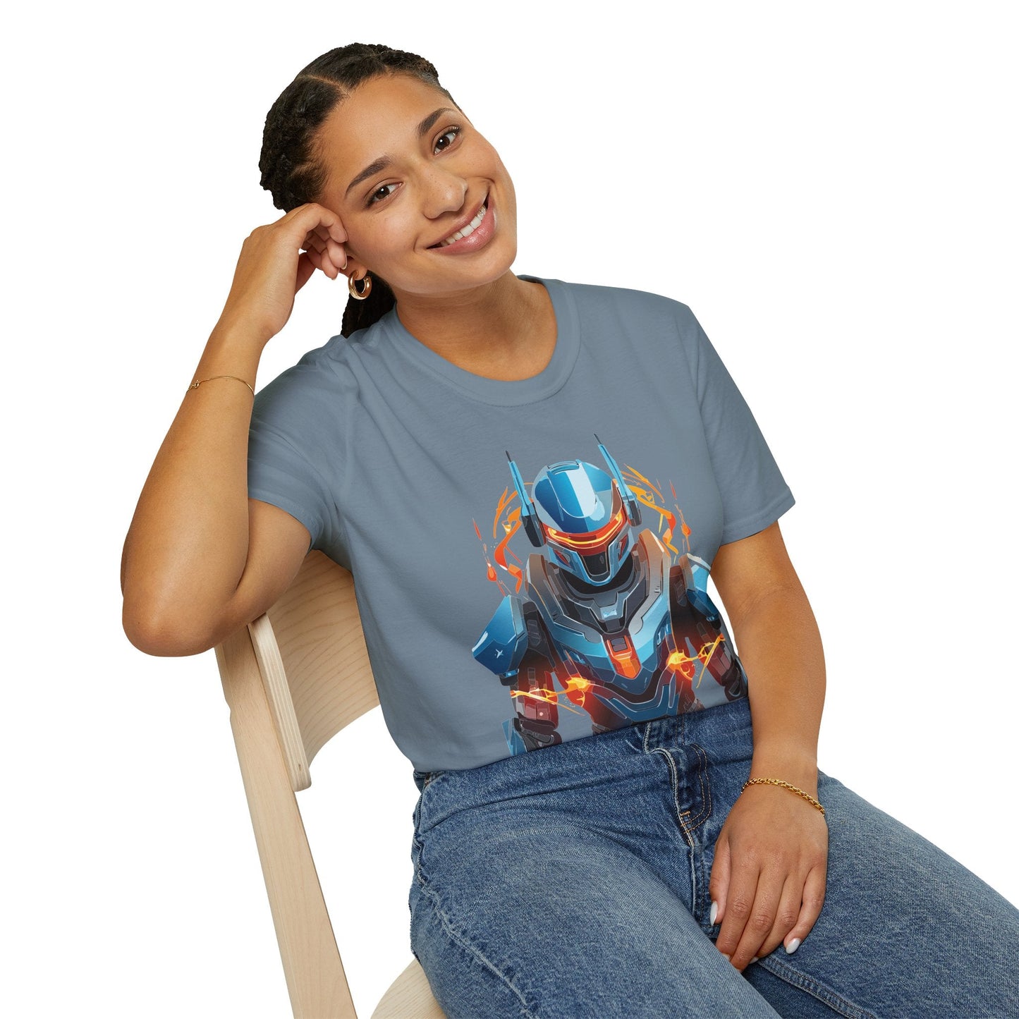 Cyborg Tee Robot Shirt Terminator Design Unisex Gildan Softstyle 64000 100 Percent Ring Spun Cotton