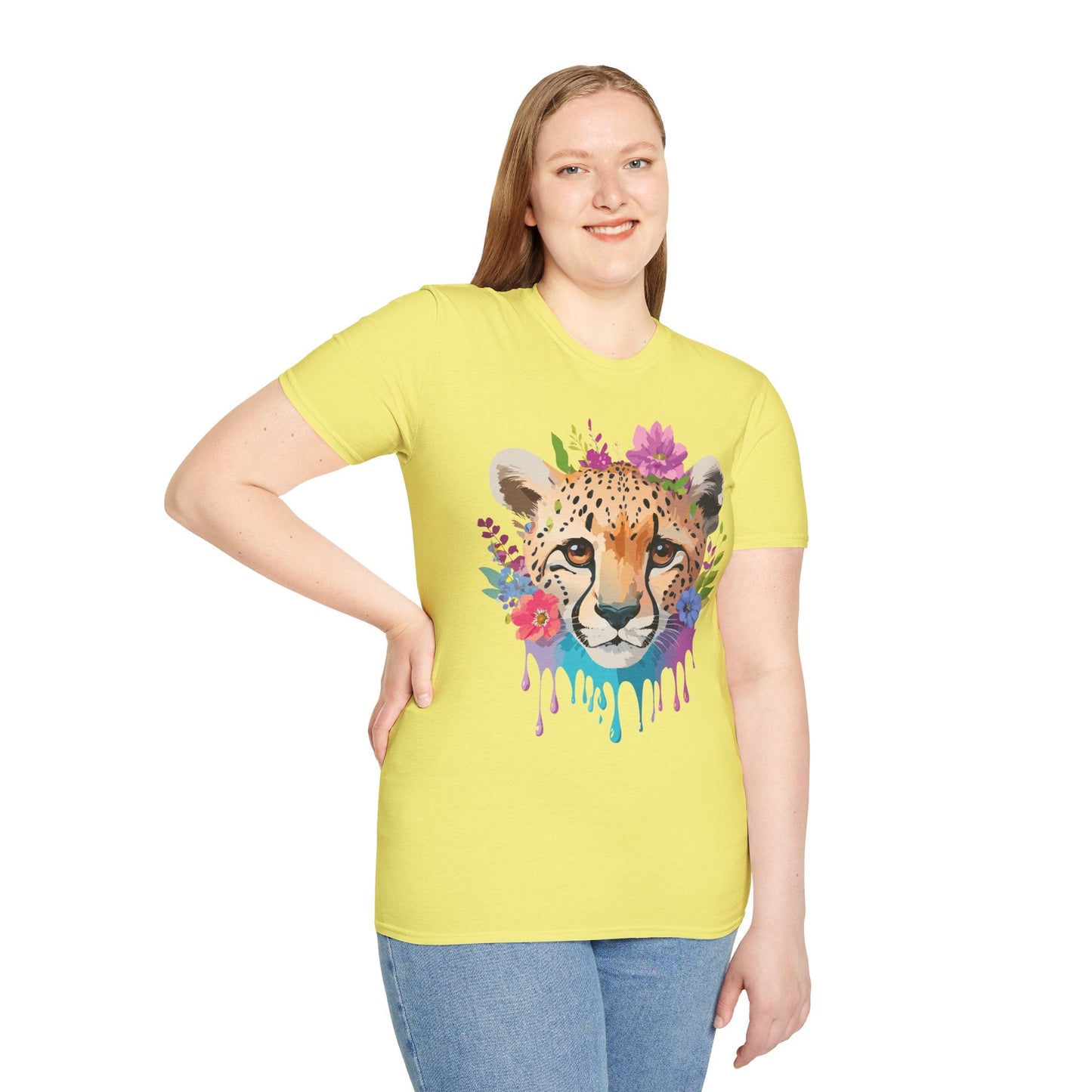 Cheetah Print Unisex Softstyle T Shirt Gildan 64000 Tee For Everyday Comfort