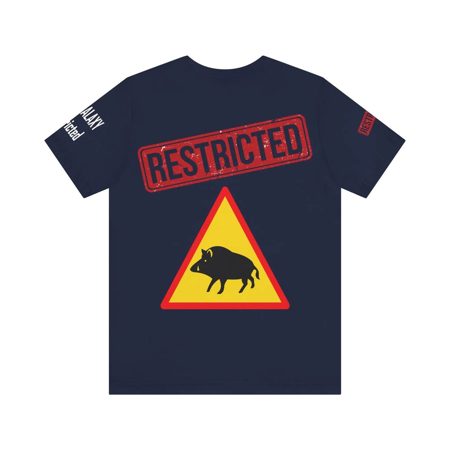 Tee Shirt With Red Stamp From Bad Galaxy Made To Order 100 Percent Cotton USA Printed With Eco Inks
