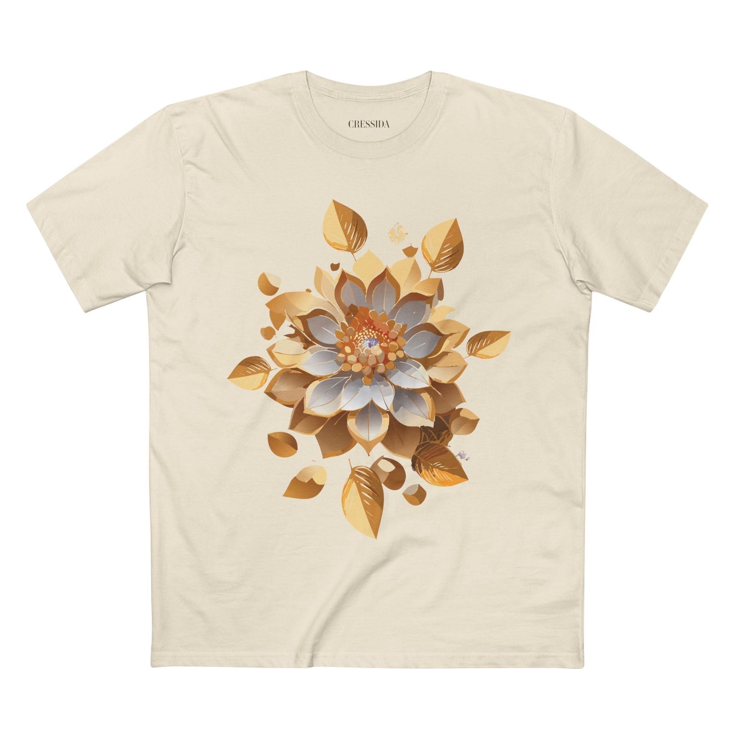 Floral Graphic T-Shirt Unisex 100 Cotton Art Design with Antique Flowers Tee 7