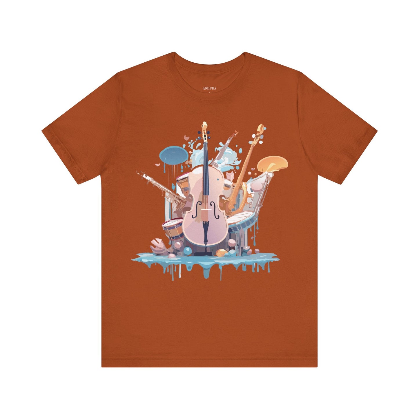 Music Graphic Unisex 100 Cotton Vintage Art with Musical Elements Tee 81