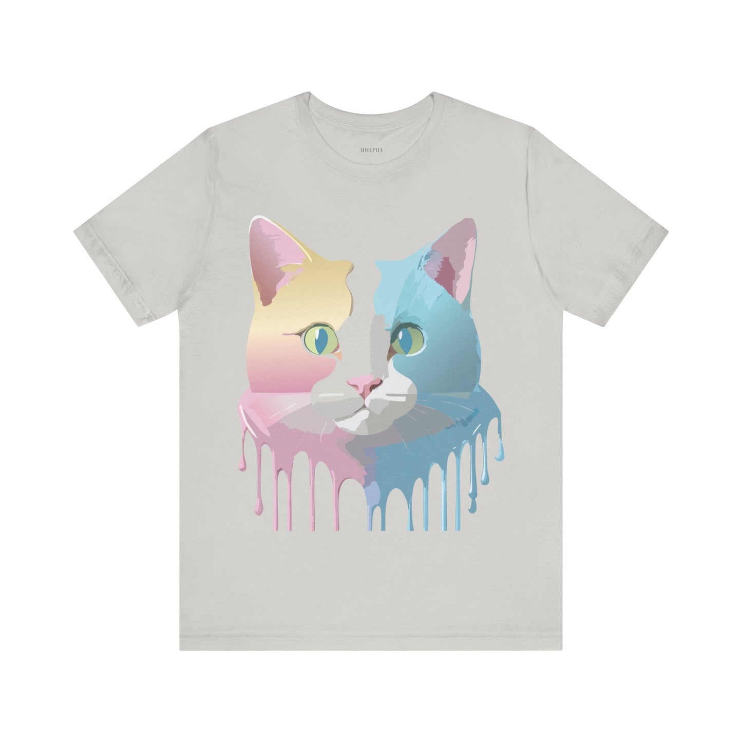 Cat Graphic Tee Unisex Short Sleeve Shirt Vintage Style Adelpha