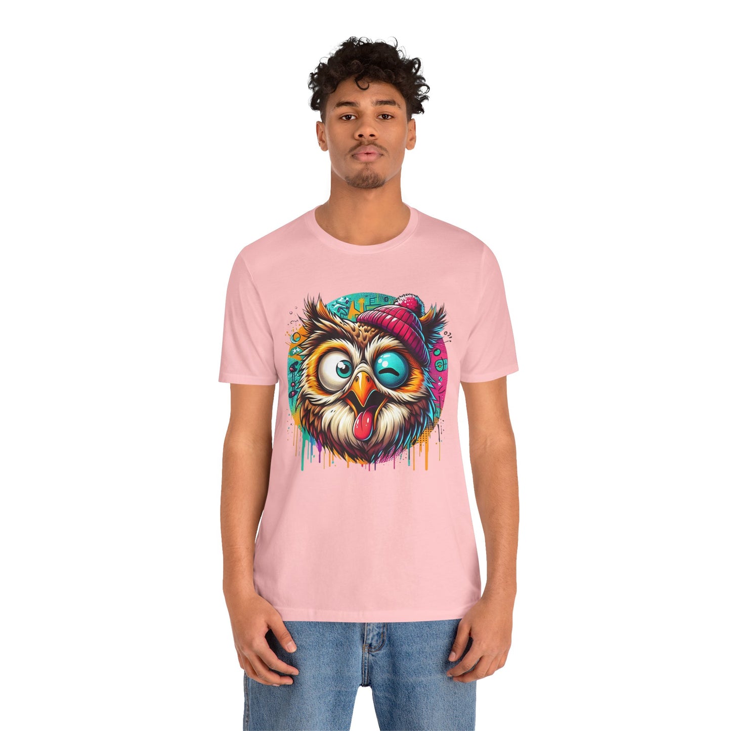Colorful Owl Graphic Tee, Fun Owl Shirt, Funny Bird Shirt, Cute Cartoon Tees, Animal T-Shirt, Animal Tees, Art Design T-Shirt